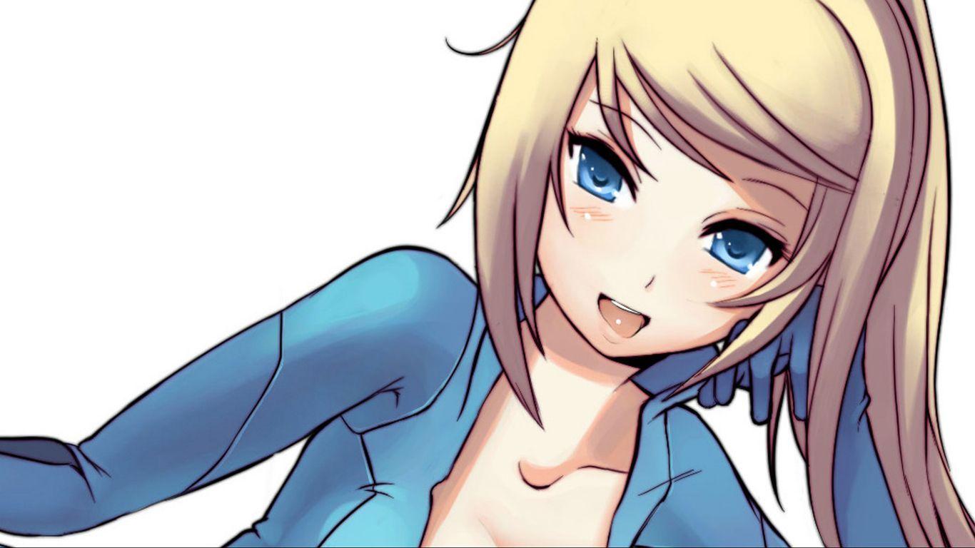 1366x768 Metroid Zero Suit Samus Anime White HD Wallpaper. Anime