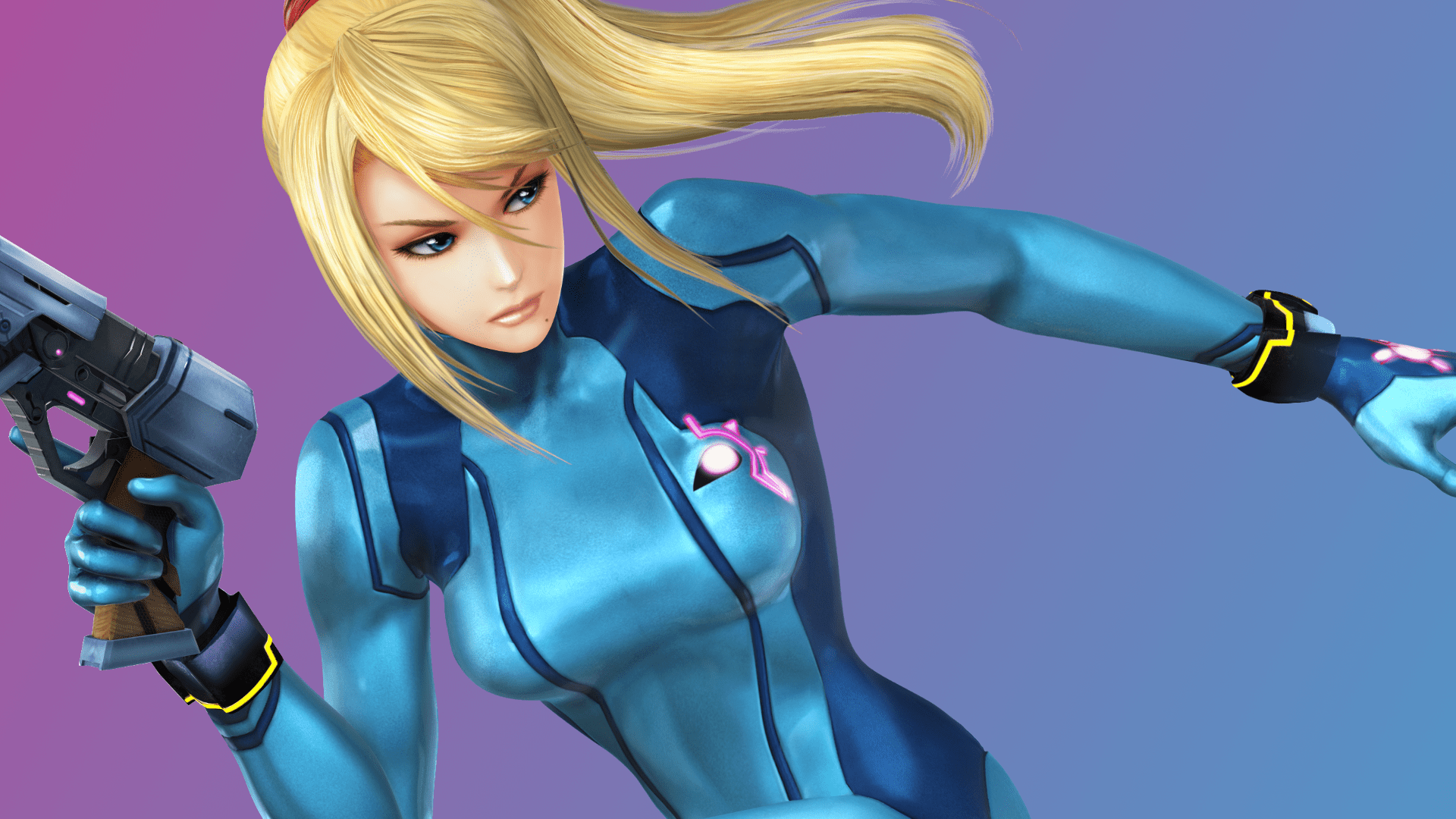 1920x1080 Super Smash Bros. 4: Zero Suit Samus Wallpaper