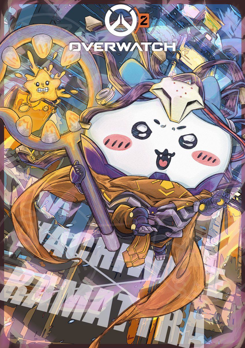 848x1200 illustration丨Hachiware meet Ramattra?! Chiikawa X OverWatch 2