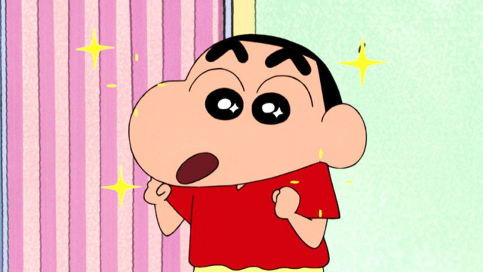 1600x900 Shinchan In Colorful Stars Background HD Shinchan Wallpaper