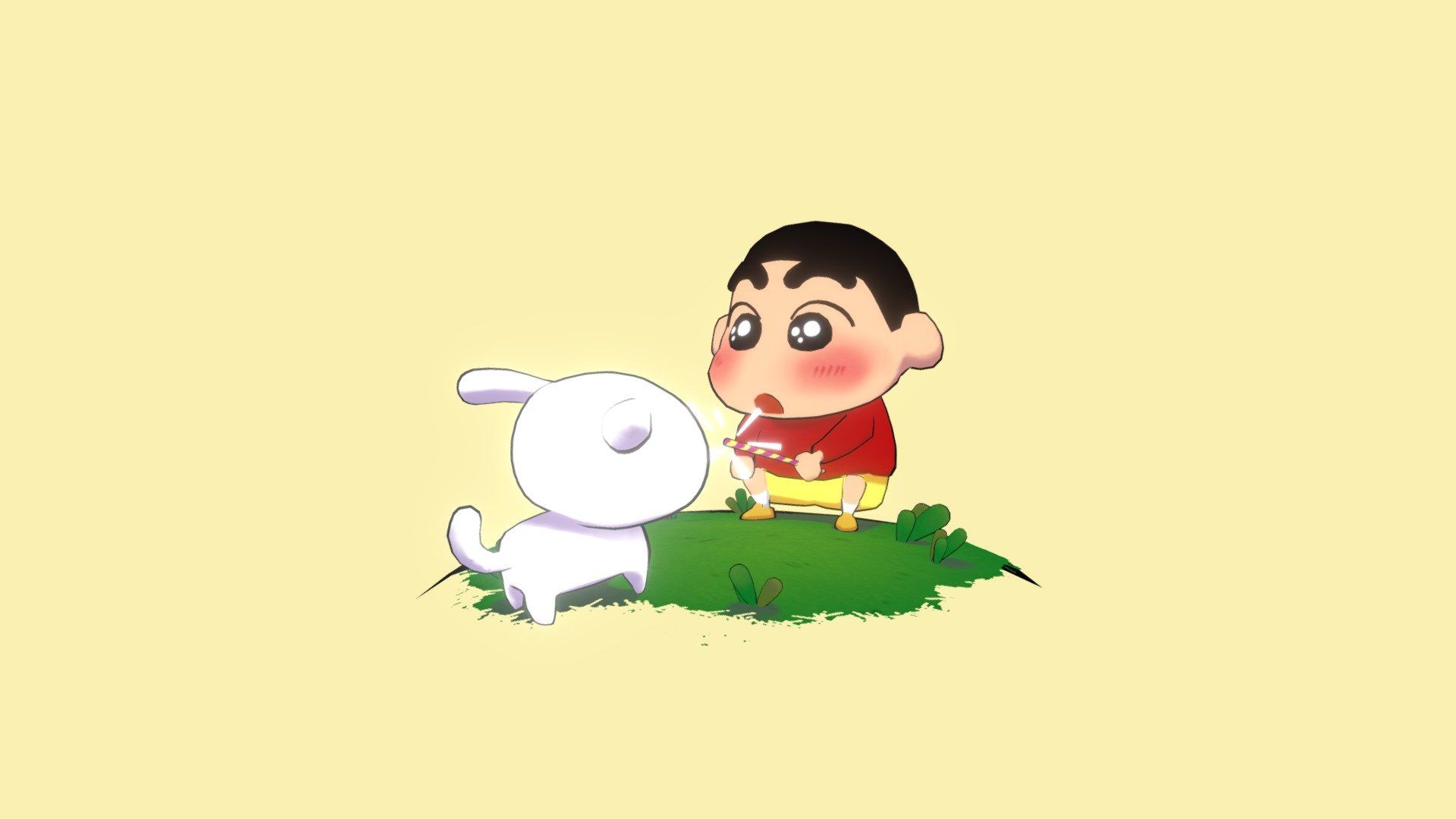 1920x1080 Shin Chan And Shiro Free 3D Model By Luluning [42c132d]