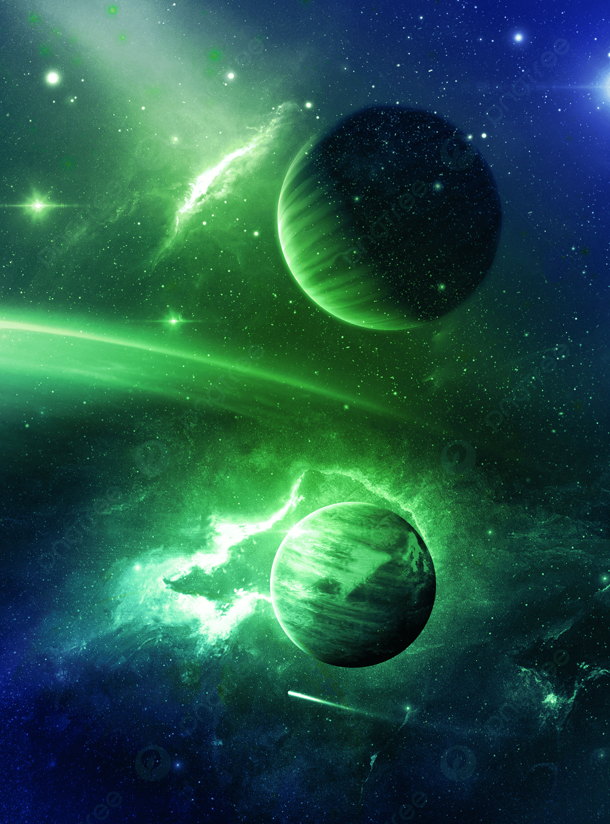 1200x1622 Science Fiction Green Planet Background Material Wallpaper Image For Free Download