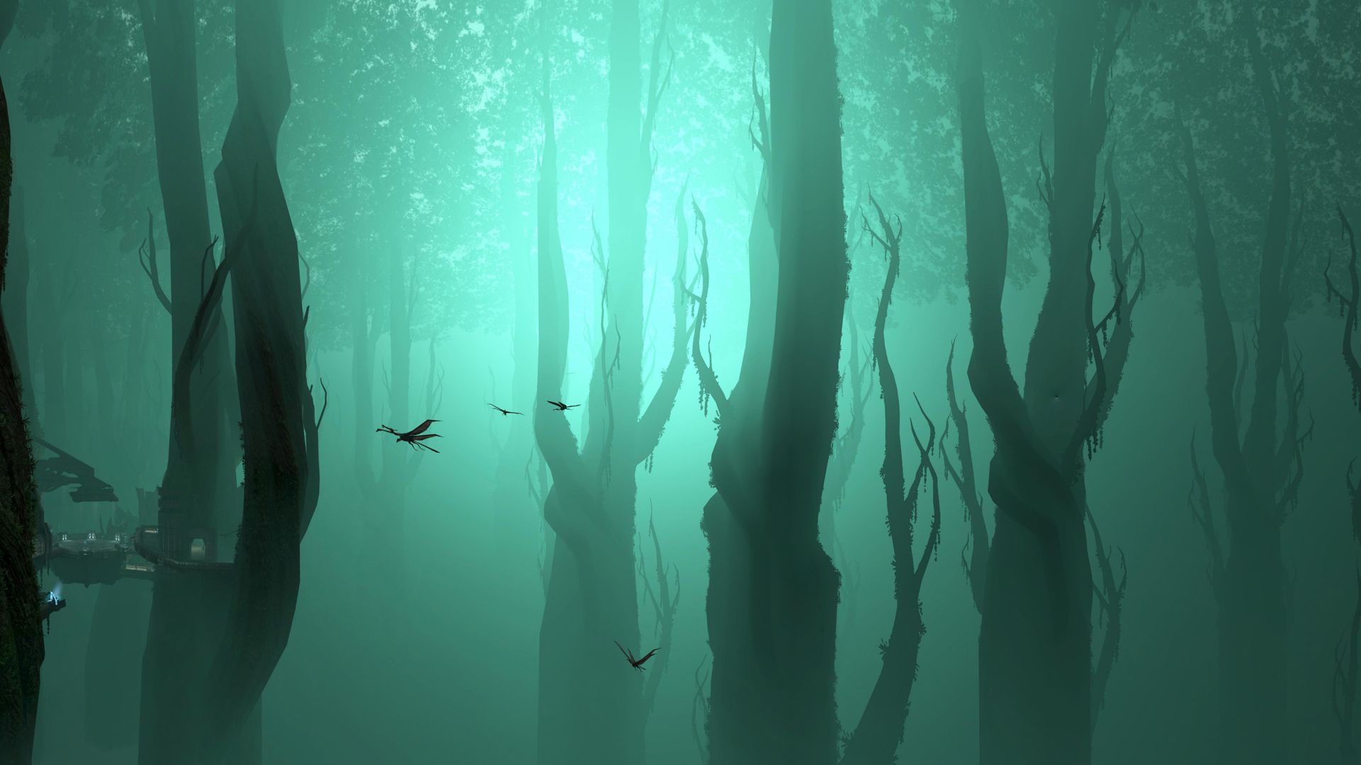 1920x1080 green, Halo, Sci fi, Forest, Fog, Fantasy Wallpaper HD / Desktop and Mobile Background