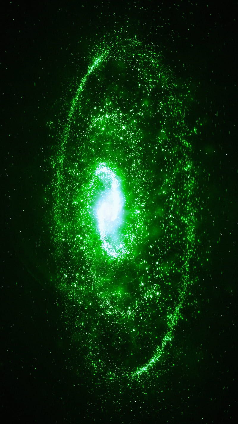 800x1422 Green galaxy, cloud, dark, nebula, scifi, space, stars, universe, HD phone wallpaper