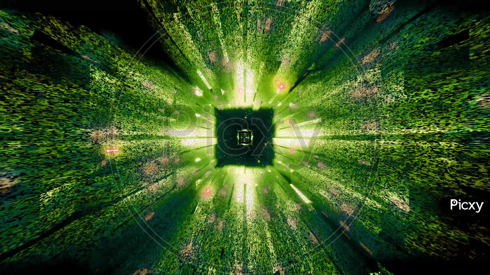1600x900 Image Of Blinking Green Sci Fi Space Tunnel 3D Illustration Design Artwork Background Wallpaper IA856341 Picxy