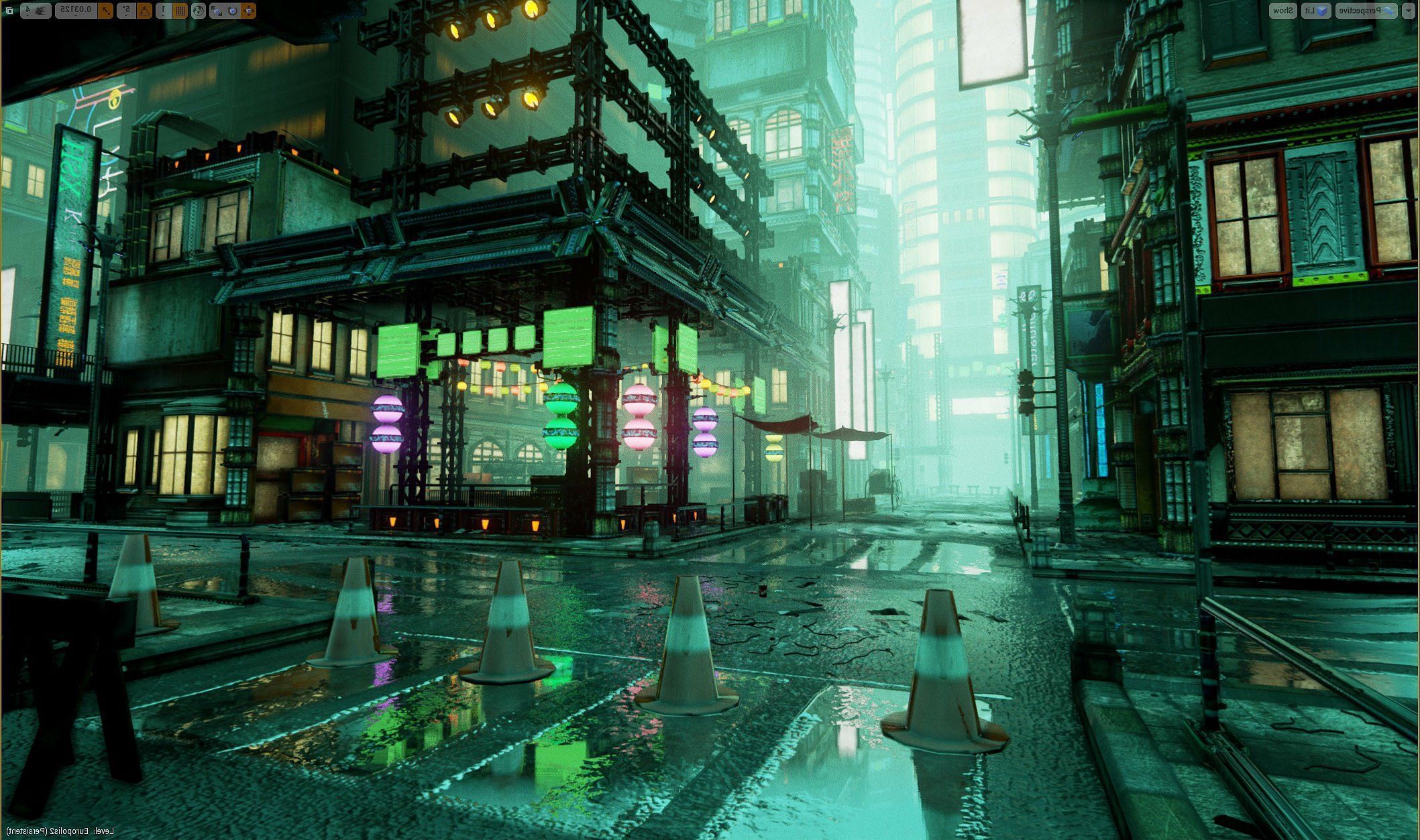 2117x1253 Green Cyberpunk Wallpaper