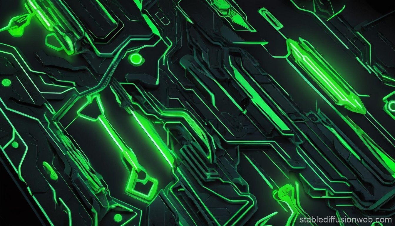 1344x768 Neon Sci Fi Desktop Wallpaper. Stable Diffusion Online