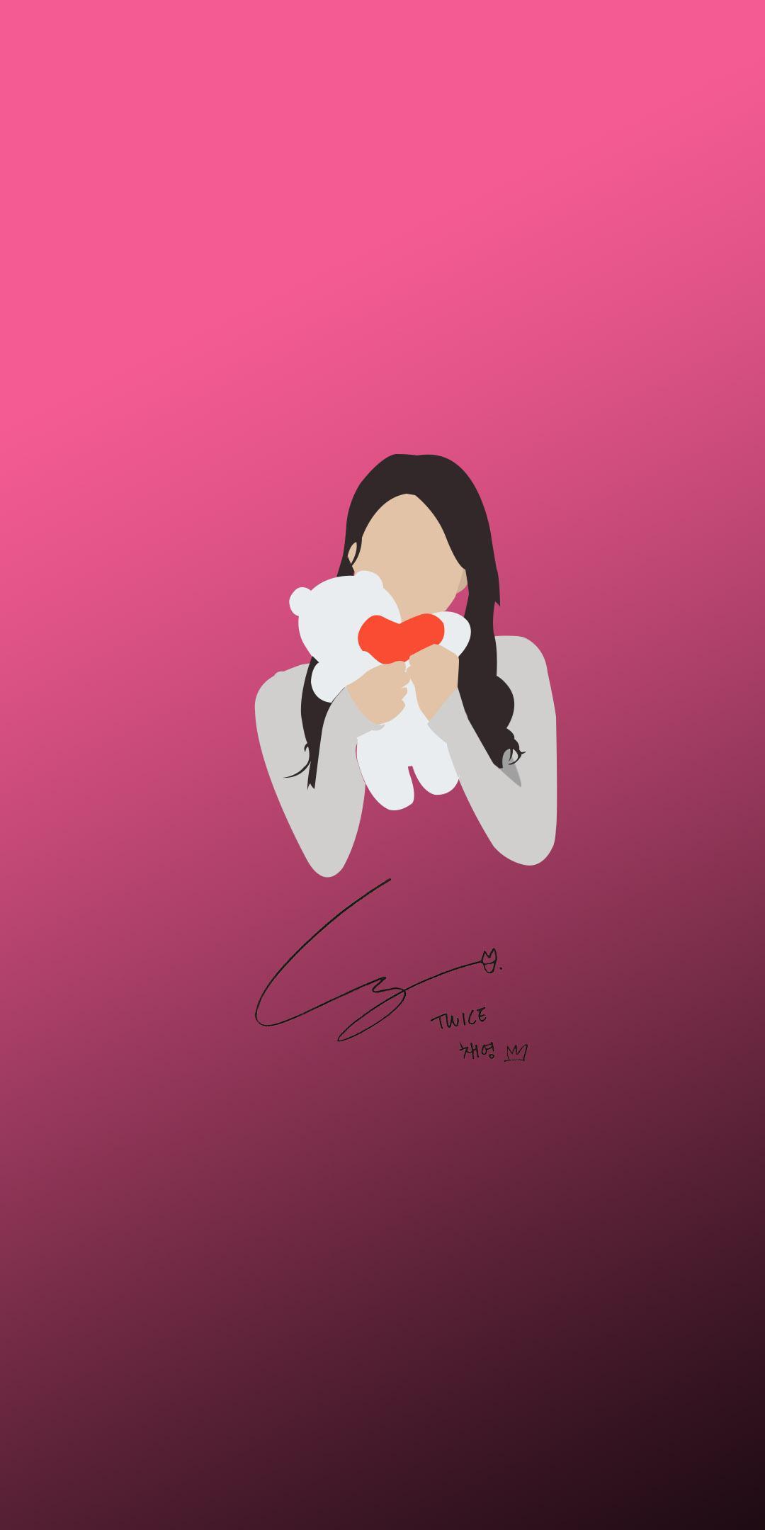 1080x2160 Digital Art Chaeyoung minimalistic phone wallpaper. 1080x2160