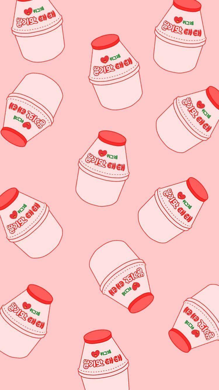 Strawberry milk starwbarry pink HD phone wallpaper  Peakpx