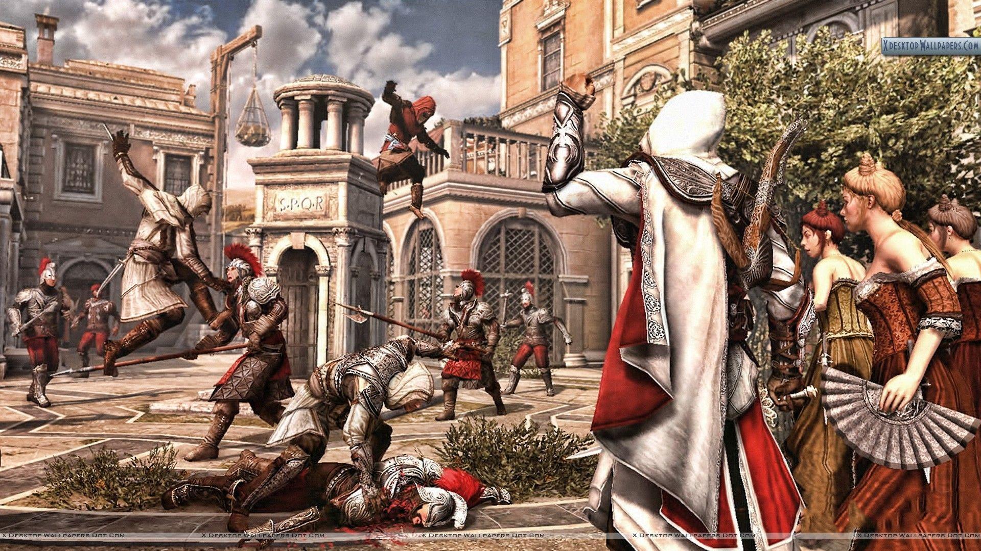 1920x1080 Assassins Creed Brotherhood Attacking Wallpaper