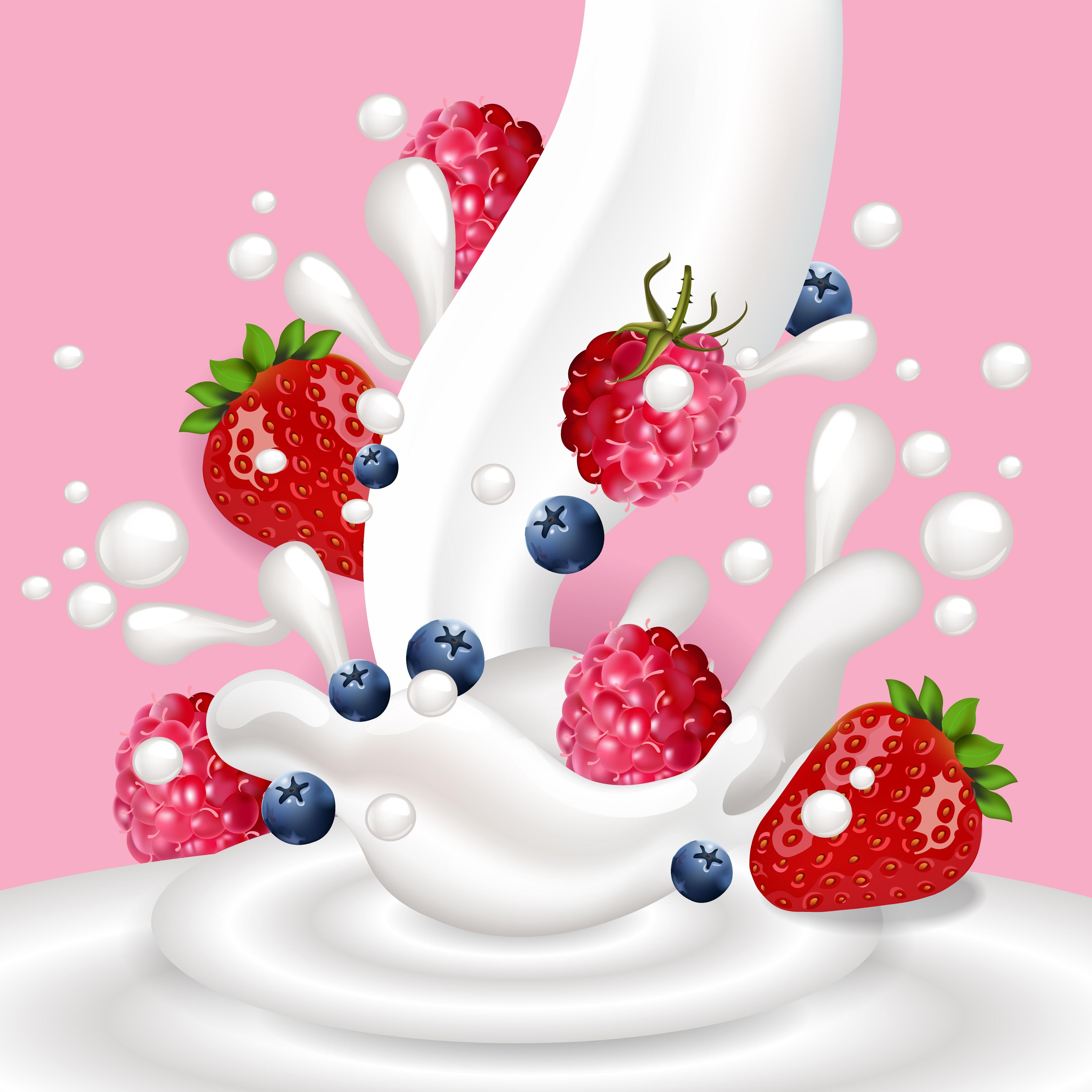 Wallpaper strawberry milk delicious 4k Food 15781