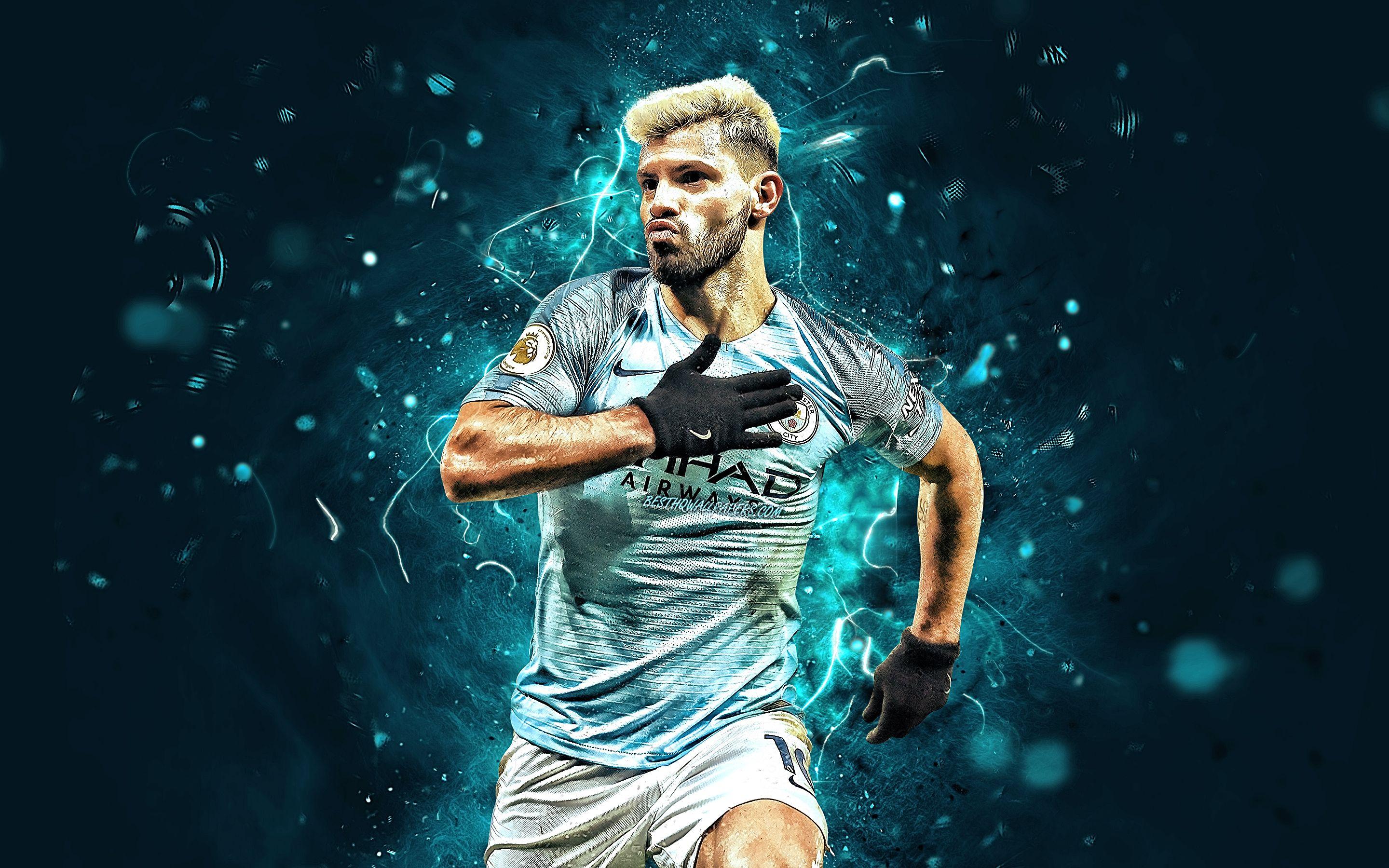 2880x1800 Download wallpaper Kun Aguero, goal, Manchester City FC, joy