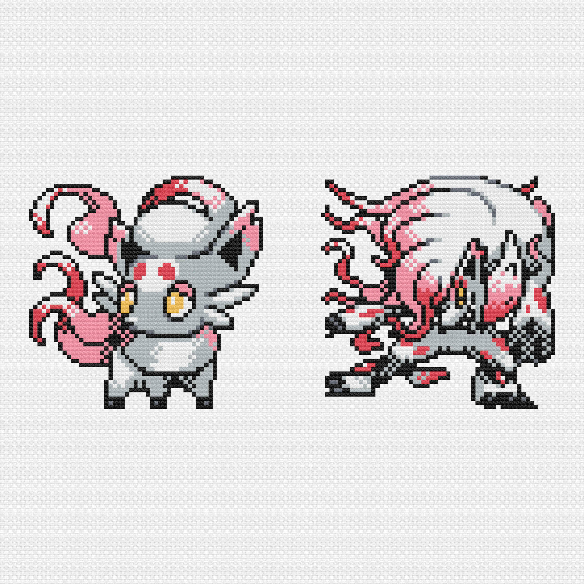 1920x1920 Download Pixelated Hisuian Zorua And Zoroark Wallpaper