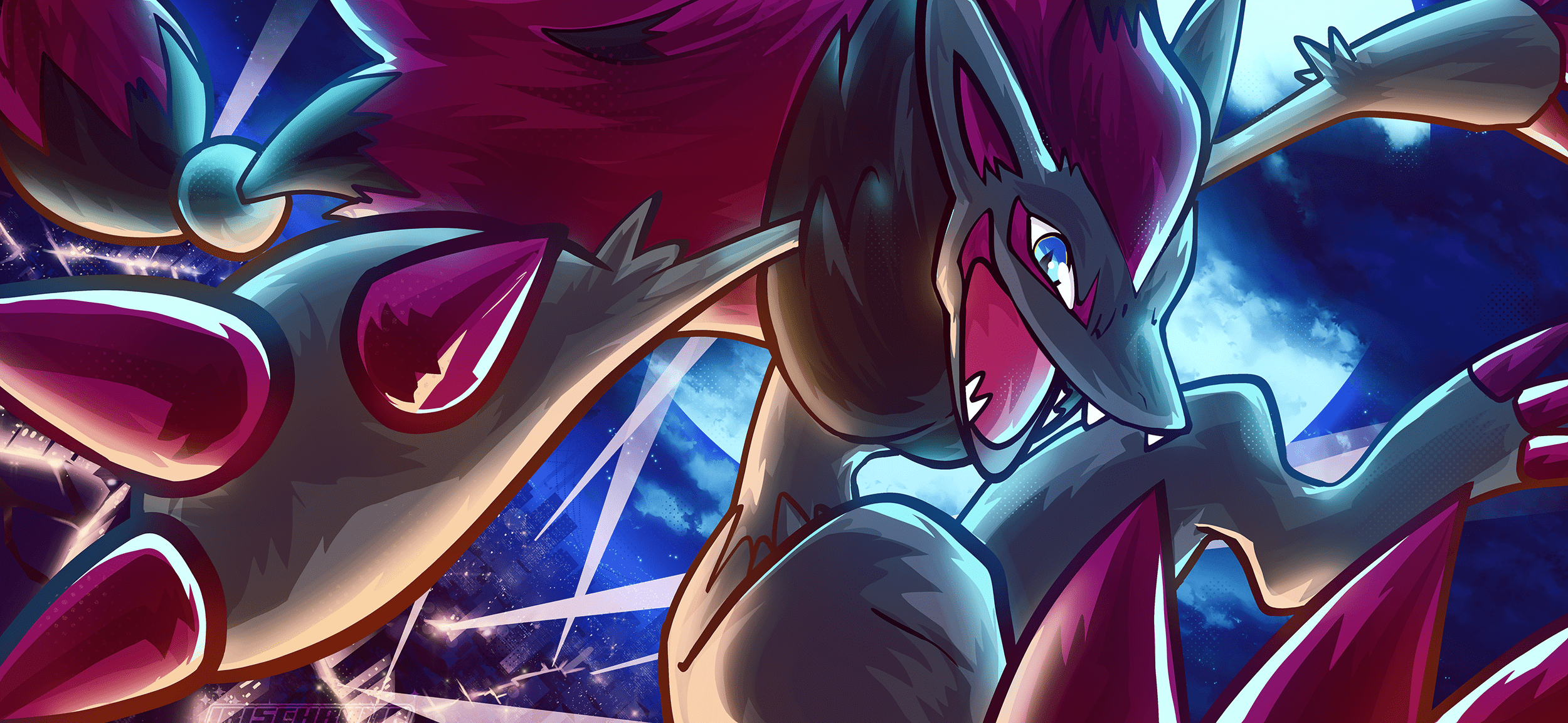 2500x1154 Download Zoroark (Pokémon) Anime Pokemon HD Wallpaper