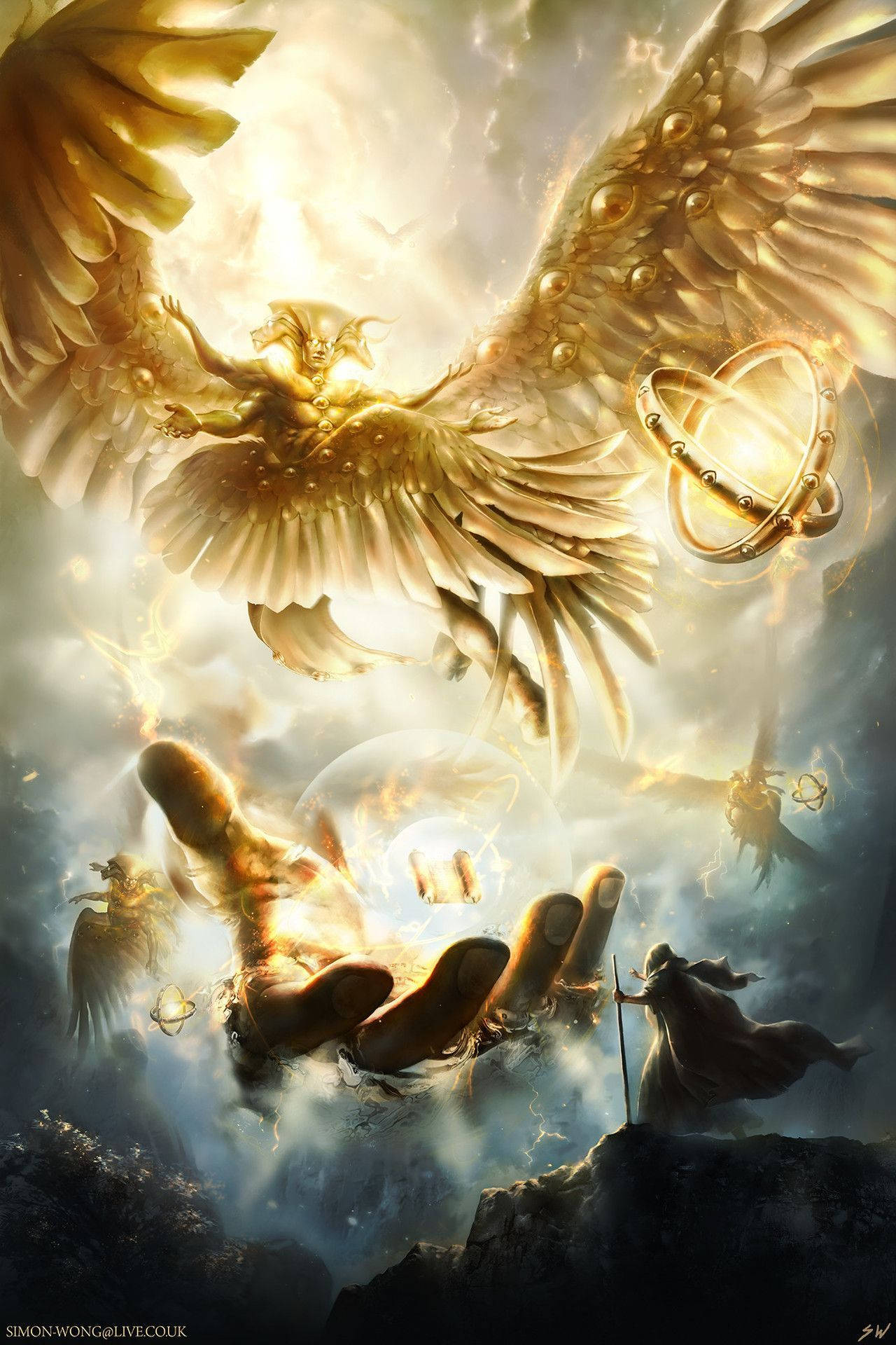 1280x1920 Download Mystical Biblical Angel Wallpaper