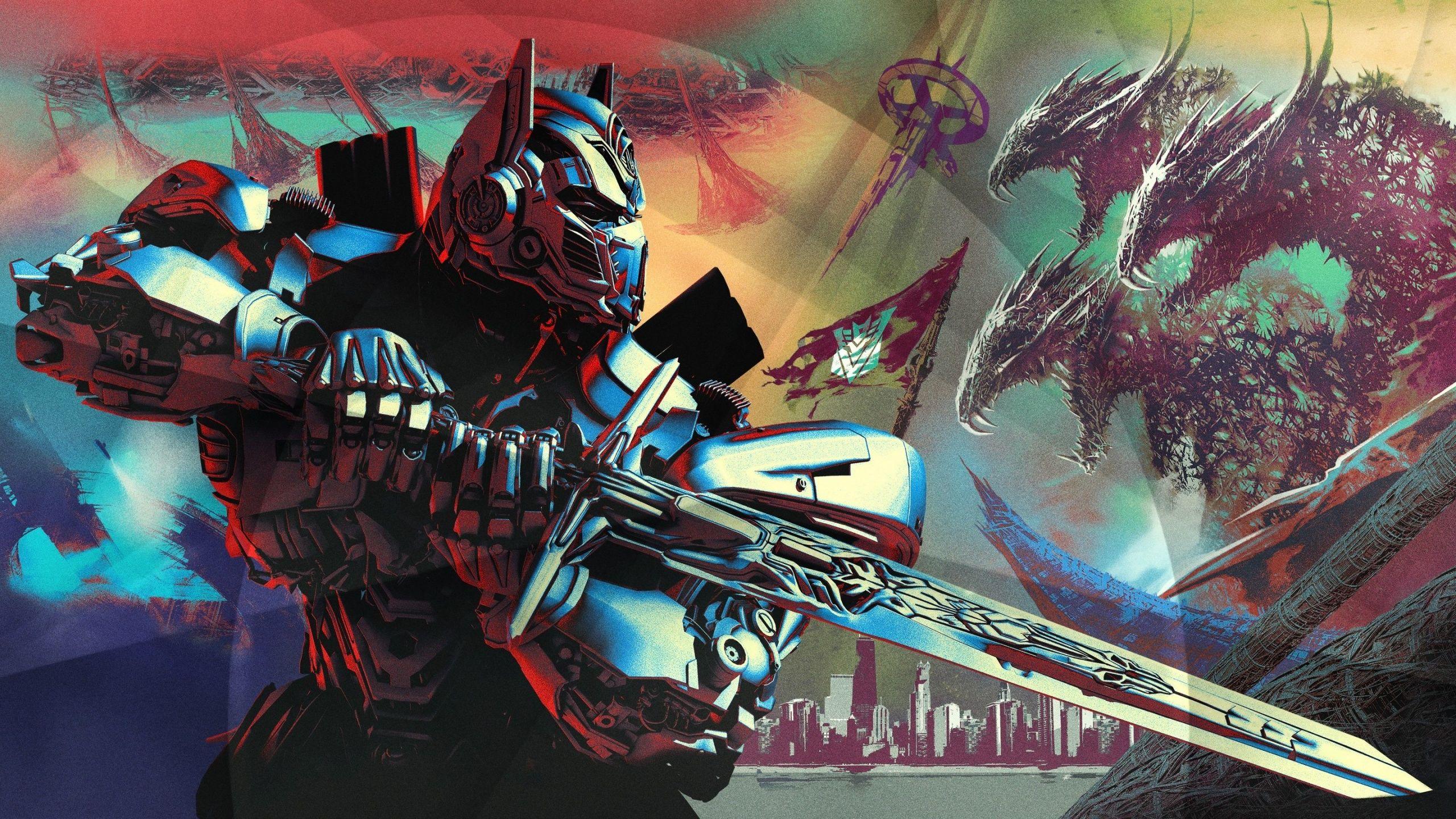 2560x1440 Optimus Prime Transformers The Last Knight 4K Wallpaper