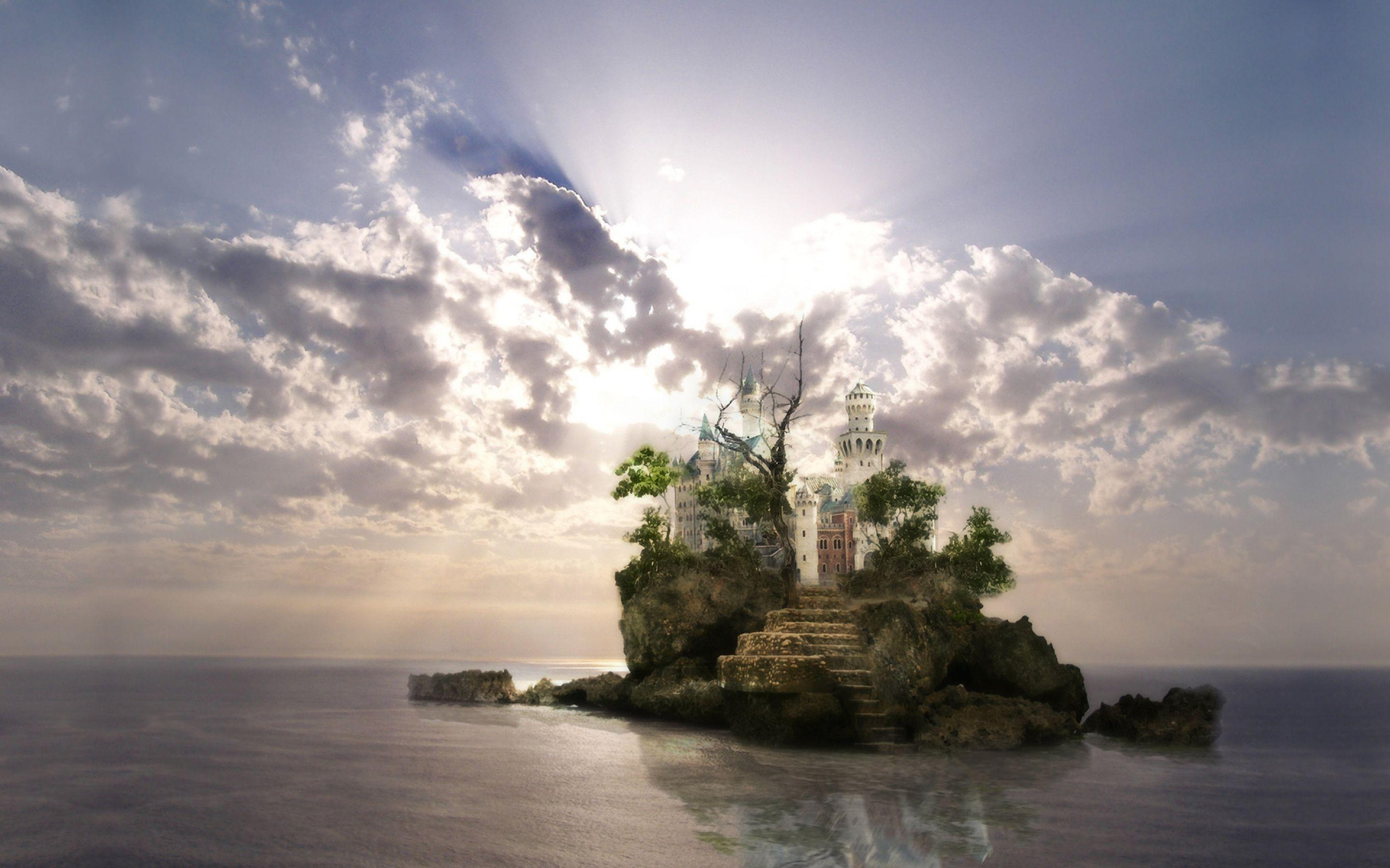 Мудрое море. Замок на скале остров Ардмор Ирландия. Сказочный остров. Мистический остров. Загадочный остров.