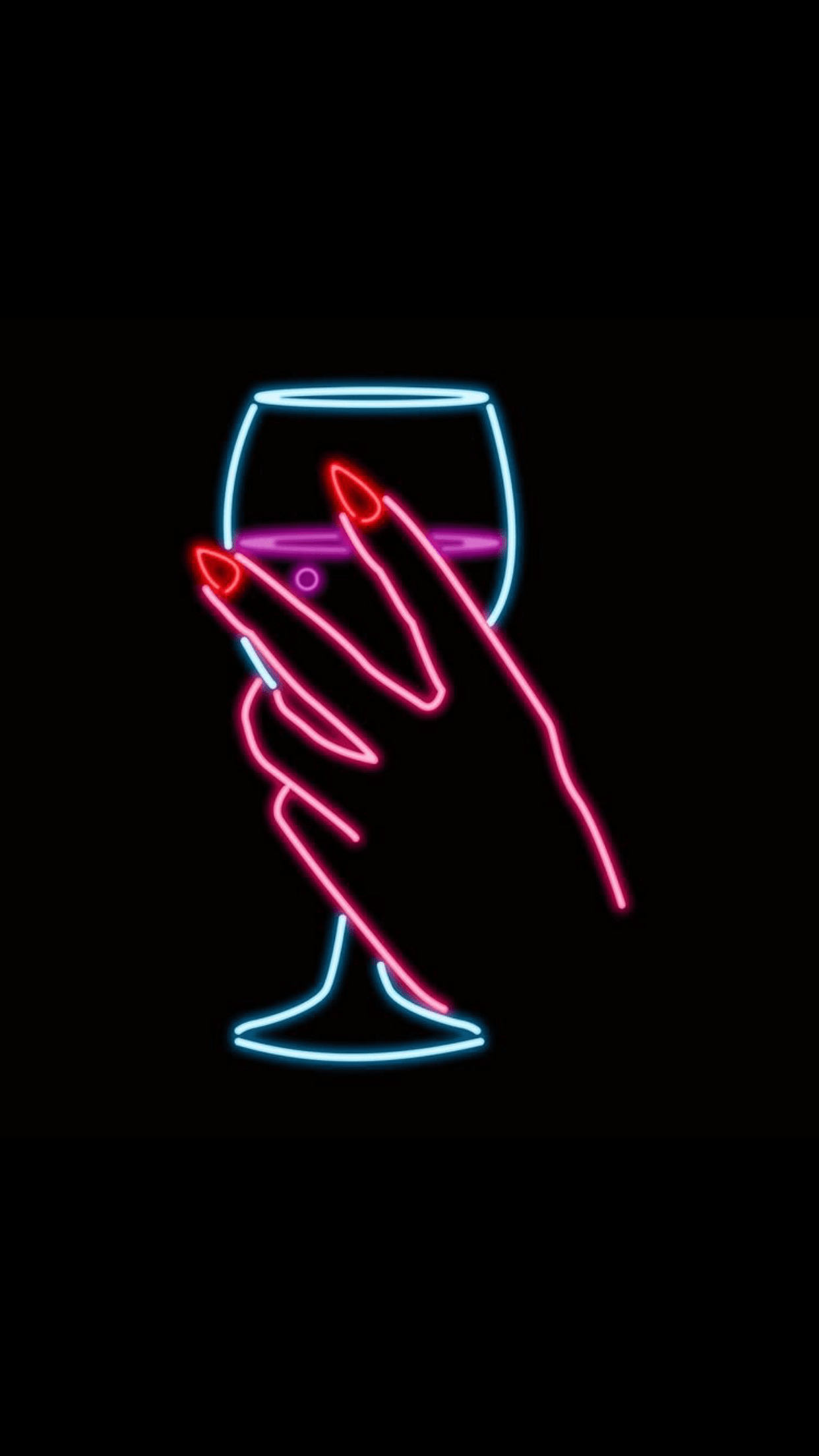 1242x2208 iPhone Wallpaper. Neon, Light, Neon sign, Graphic design, Font