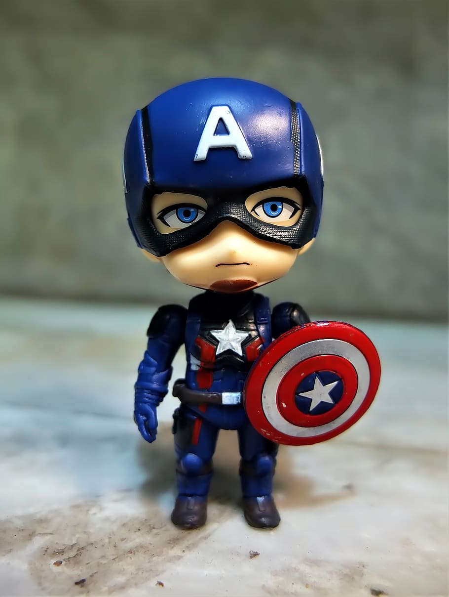 910x1208 HD wallpaper: captain, america, toy, figurine, chibi, style, painted, small