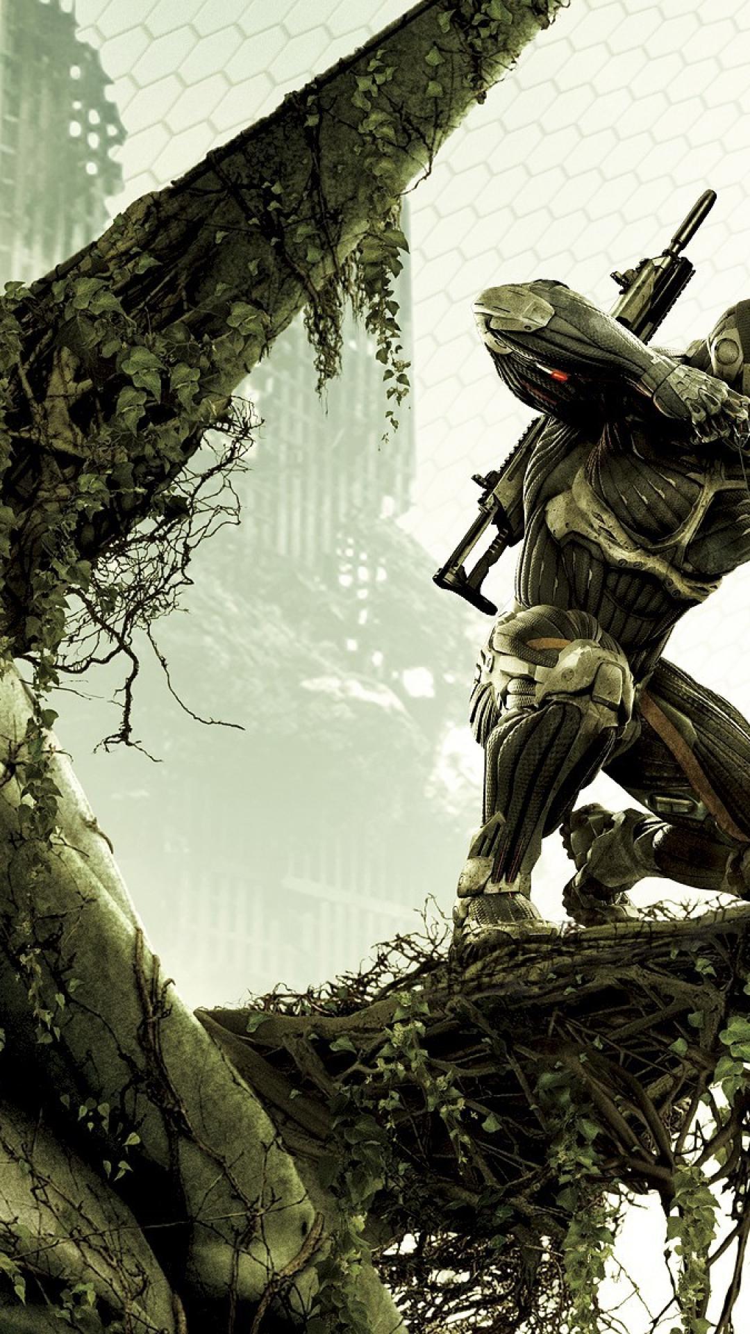 1080x1920 Crysis 3 new york city jungle nanosuit ruins wallpaper