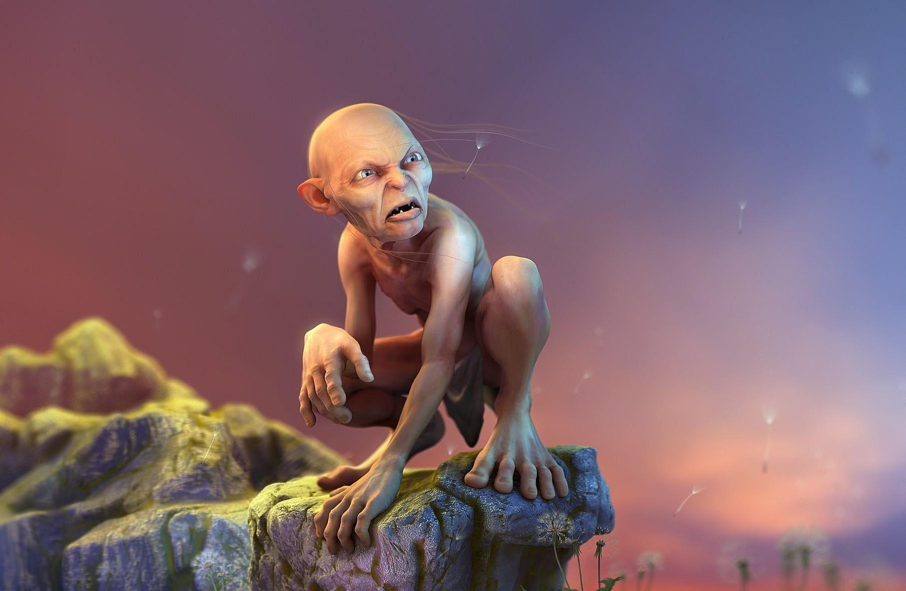1810x1180 Smeagol on cliff illustration HD wallpaper