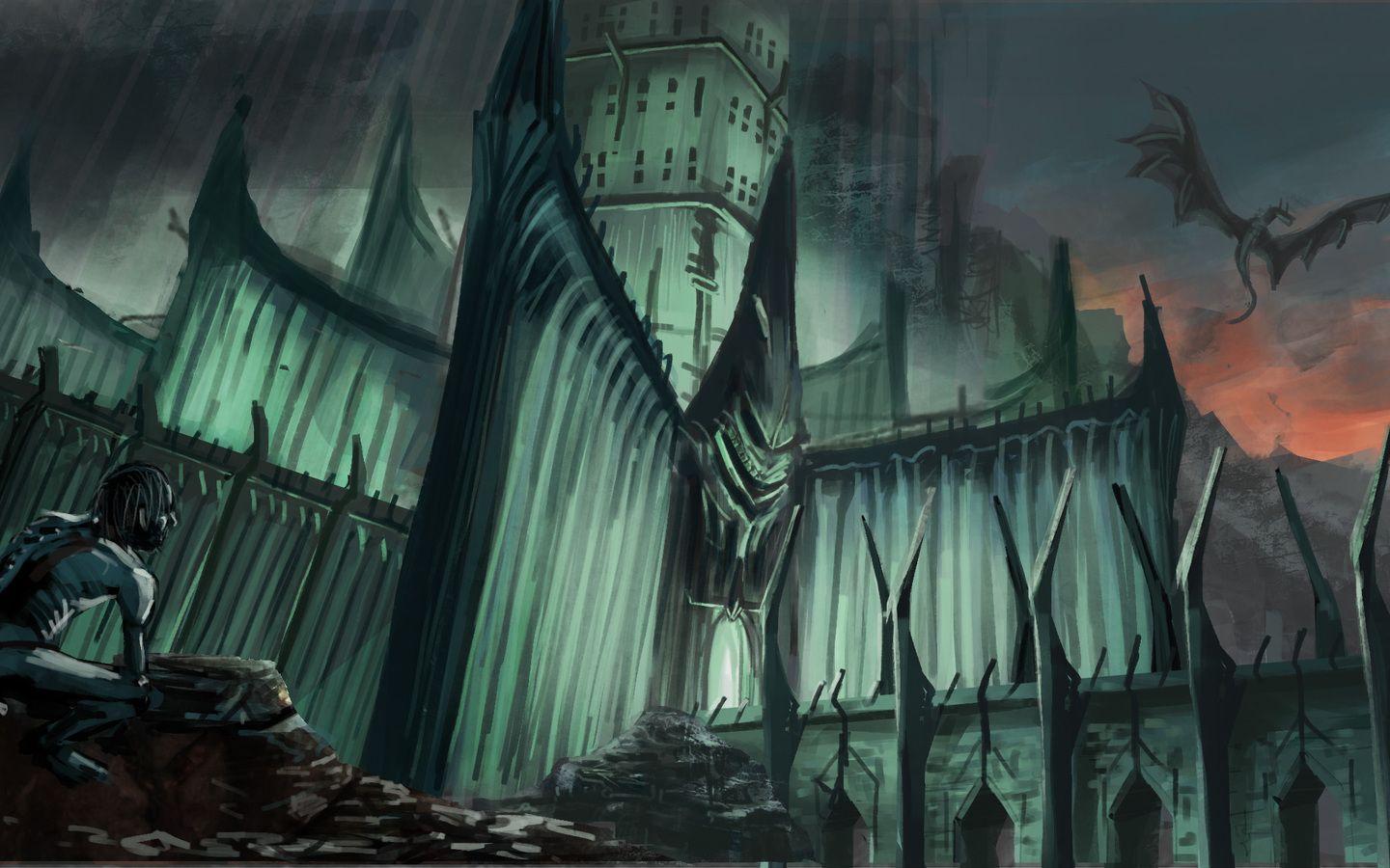1440x900 nazgul, gorlum, minas morgul, gollum, lucfonzy, lord