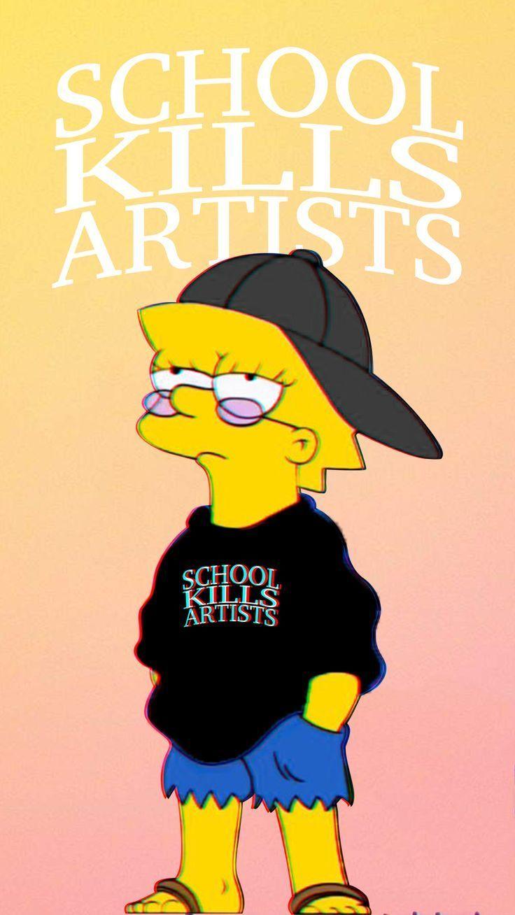 736x1308 Lisa Simpsons Schule tötet Künstler Wallpaper