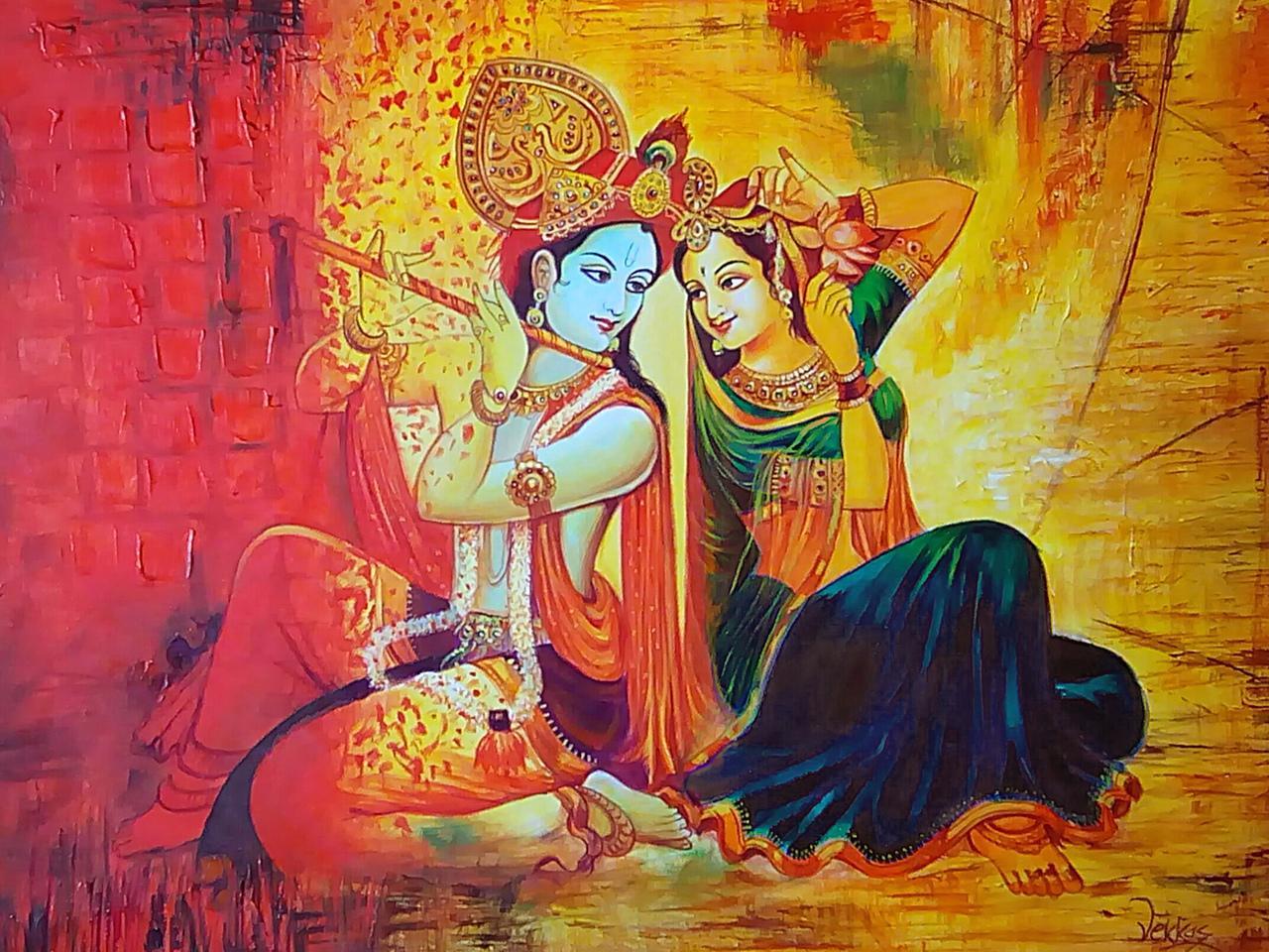 krishna oil paintings wallpaper