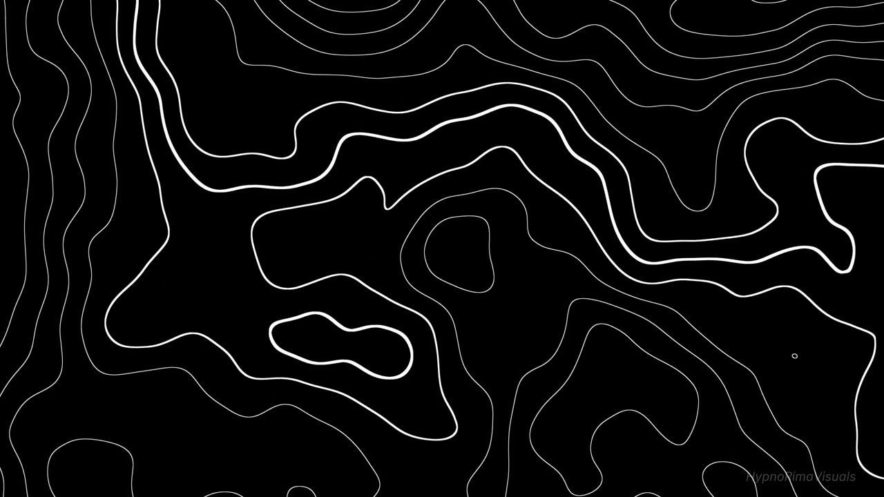 1280x720 Hour Black & White Topographic Map Animation