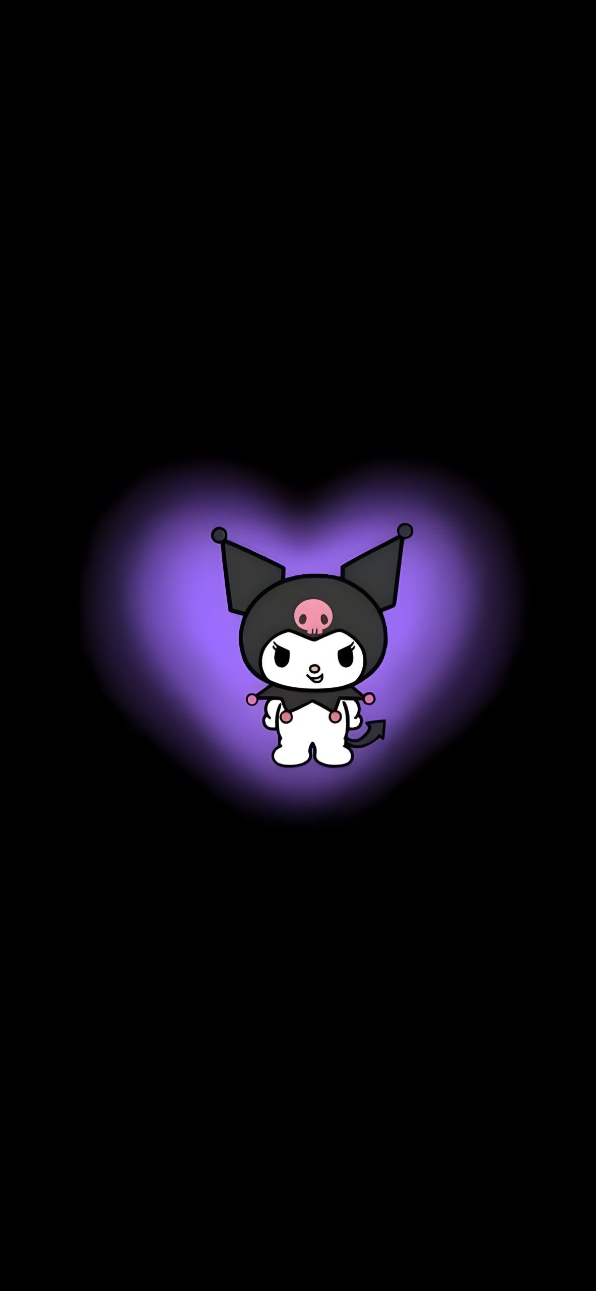1183x2560 Kuromi Cute Dark Theme Wallpaper Sanrio Wallpaper HD