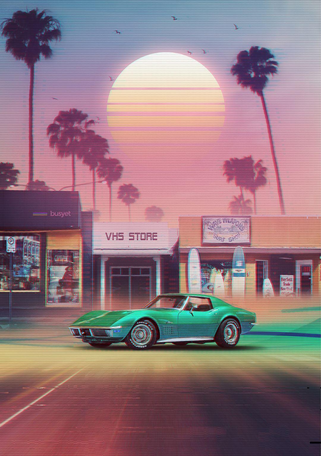 1080x1535 Synthwave cho phép đi.  Tác phẩm nghệ thuật của Denny Busyet Synthwave