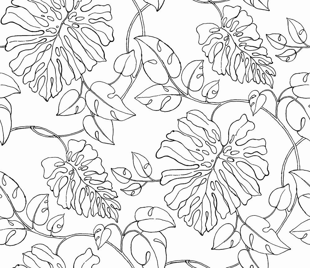 1000x863 Linear Leaf By NextWall White : Wallpaper Direct