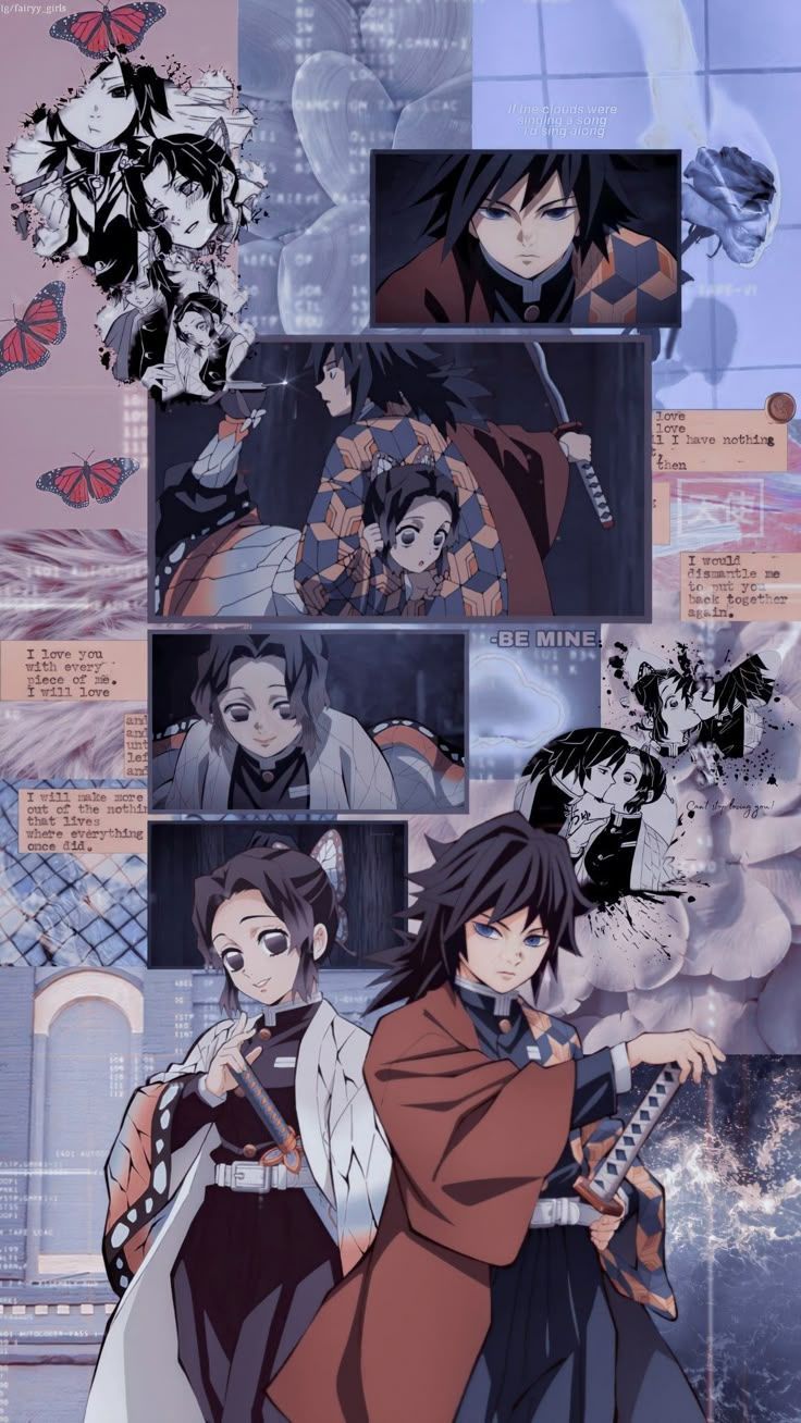 736x1308 Giyuu Tomioka and Shinobu Kocho wallpaper Demon slayer