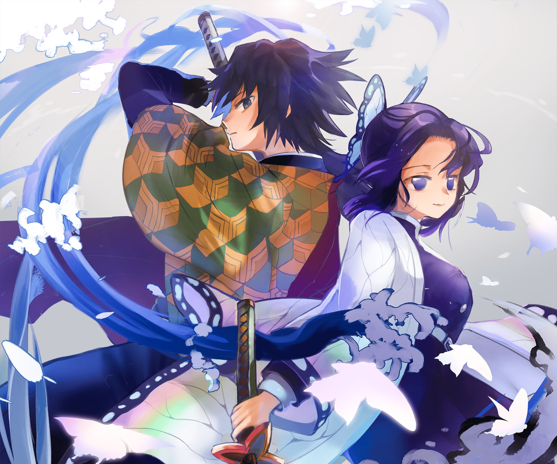 1920x1600 Giyu & Shinobu: Breath of Water and Butterfly