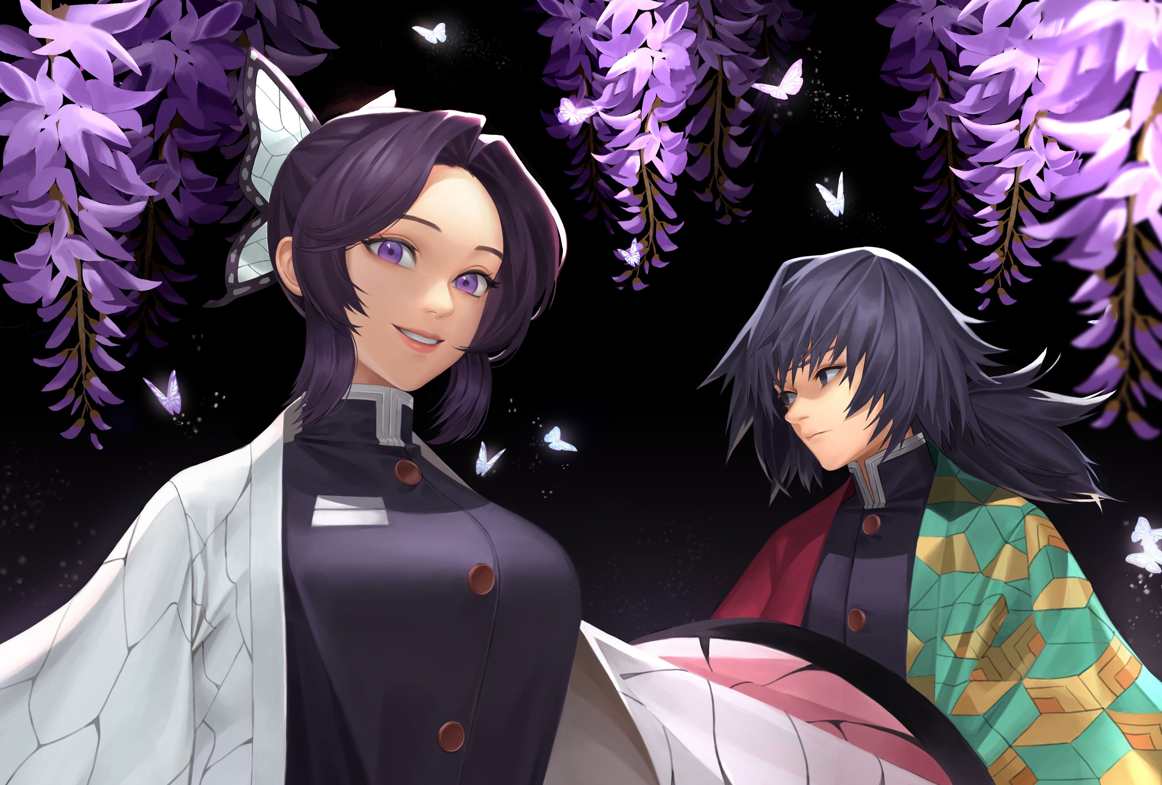4004x2705 Anime demon slayer kimetsu no yaiba giyushino giyuu Gaming Mat Desk