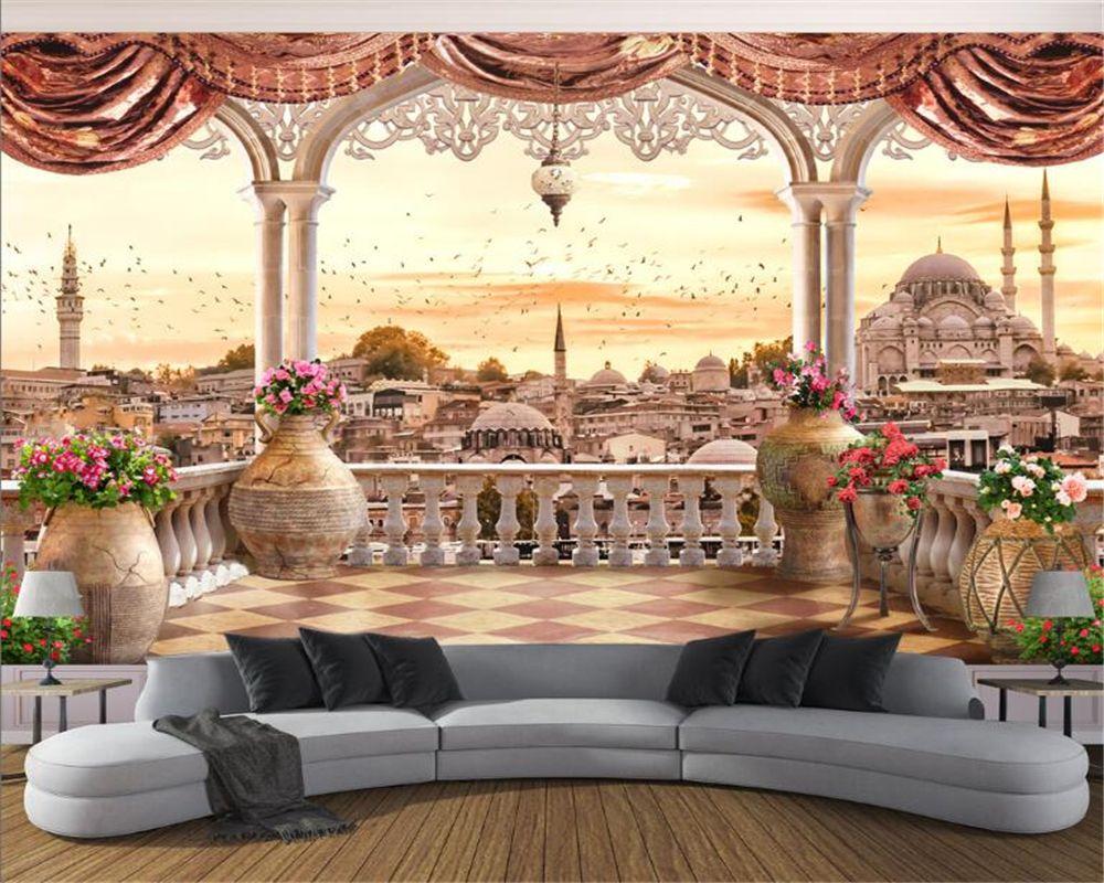 1000x800 beibehang Premium fashion aesthetic vintage wallpaper balcony