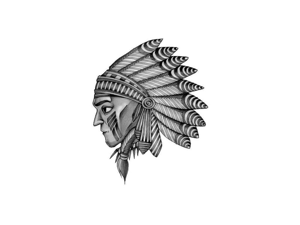 1024x768 Collection of Native American Warrior Tattoo Flash