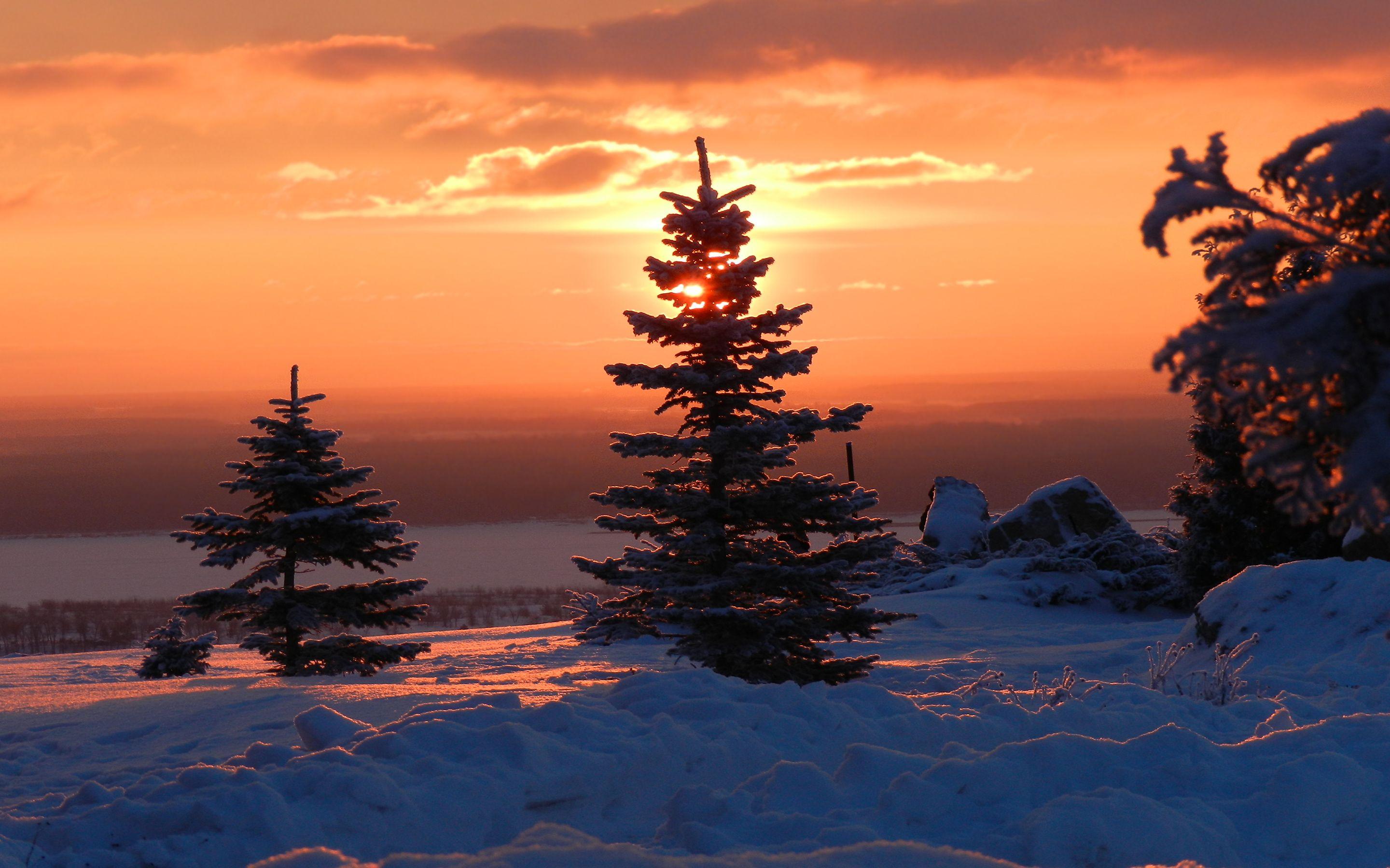 2880x1800 Free Winter Sunset Wallpaper High Quality at Landscape Monodomo
