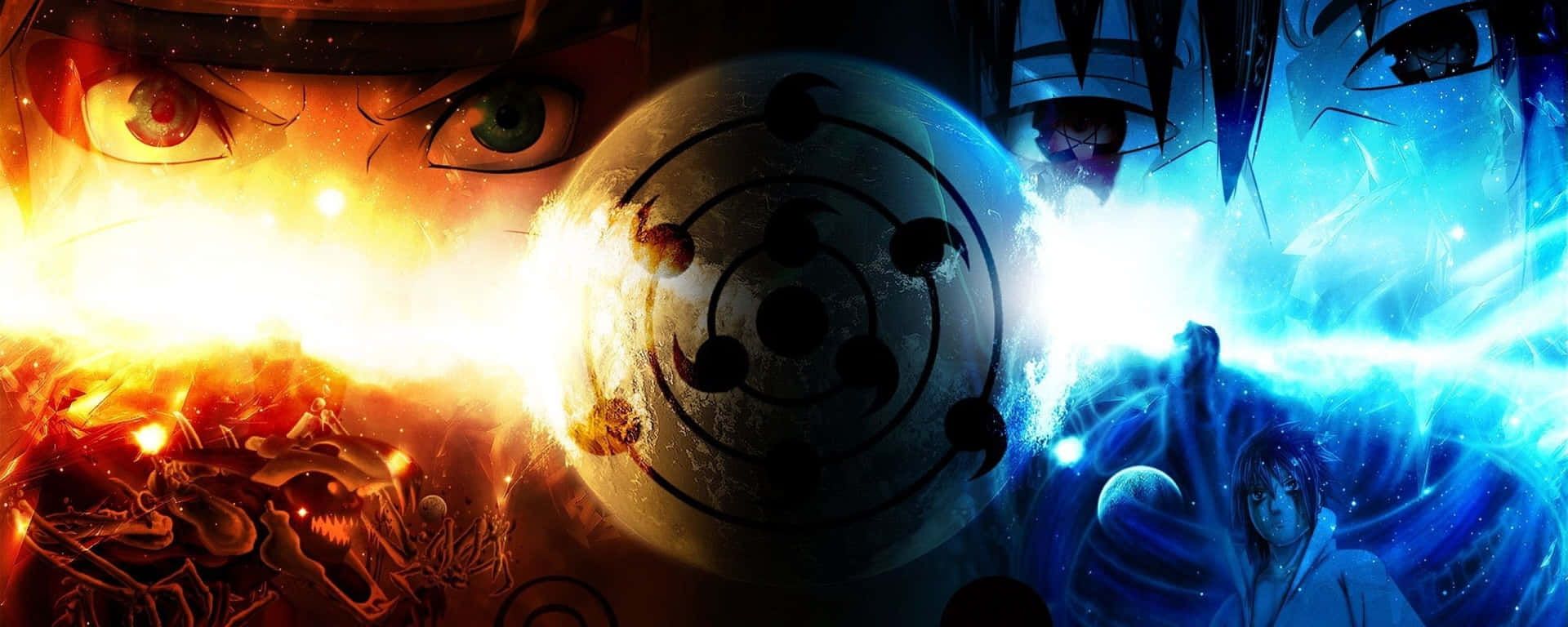 1920x768 Download Dual Monitor Anime Naruto VS. Sasuke Sharingan Wallpaper