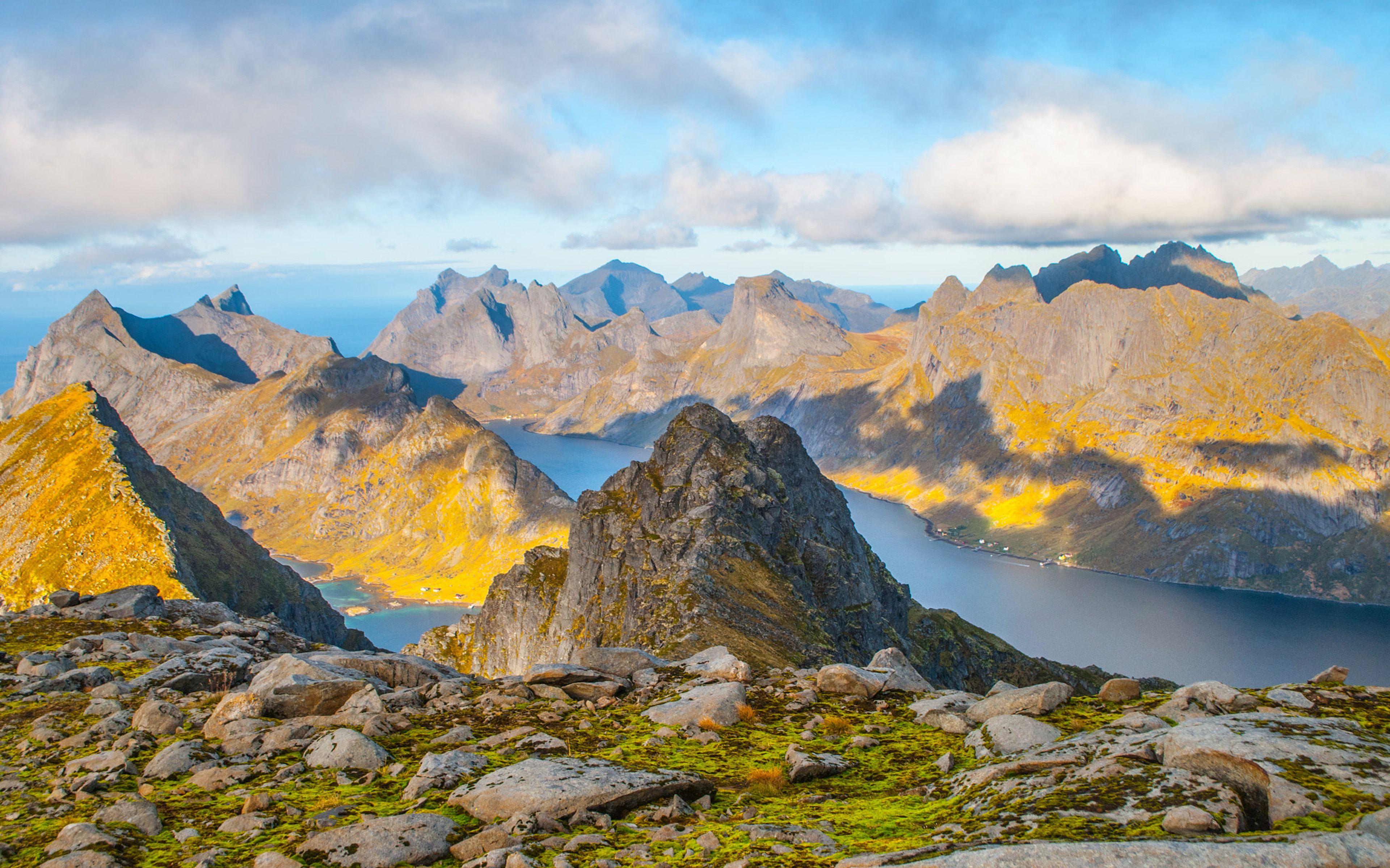 3840x2400 Lofoten Alps Norway Landscape Nature Rocky Mountains Mountain
