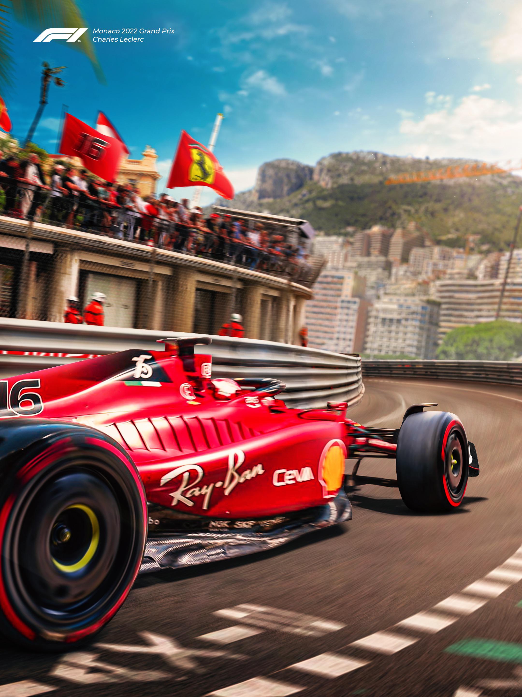 2160x2880 Monaco Poster for Charles Leclerc going into his home Grand Prix. all done in photohop
