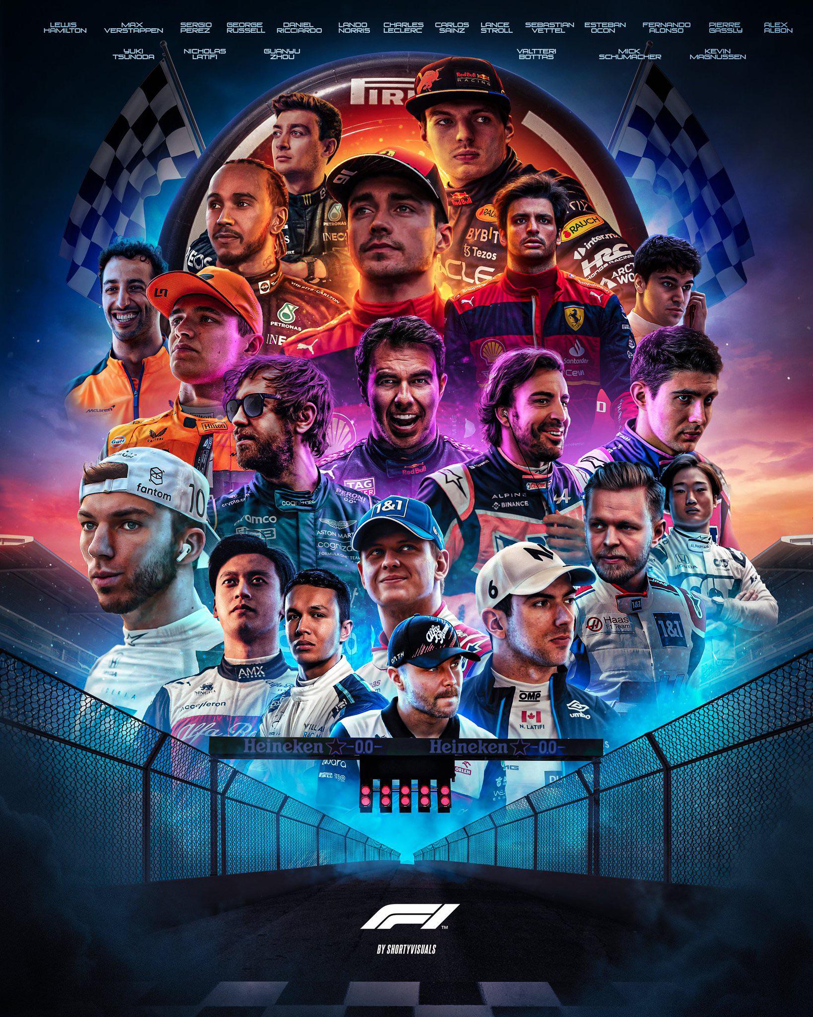 1638x2048 Poster for the F1 2022 season so far, all done in photohop. Took around 9 hours to make