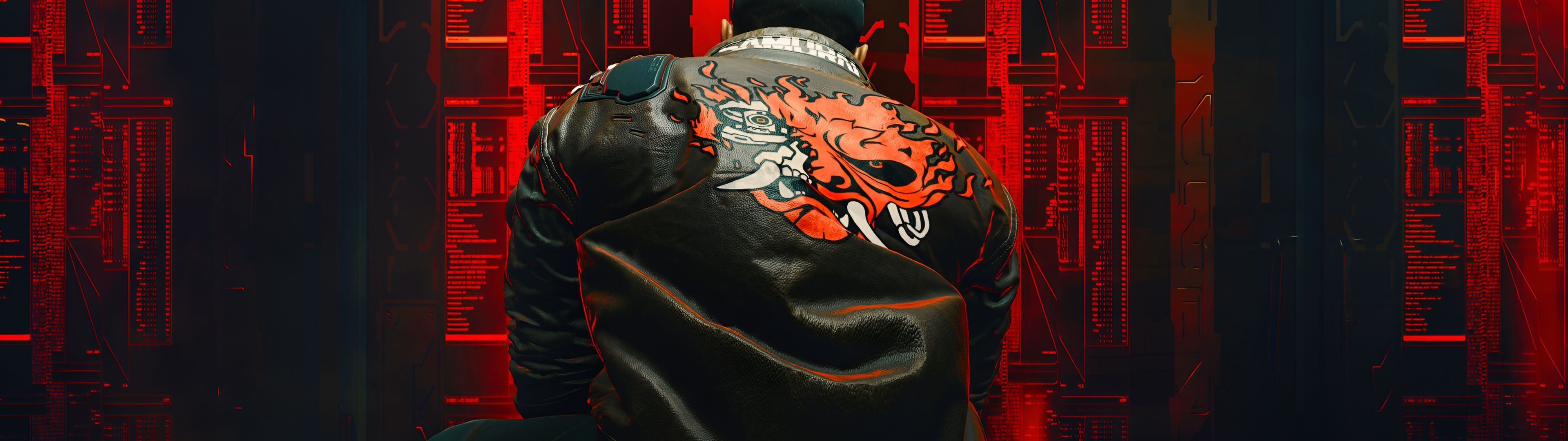 3840x1080 Samurai in Cyberpunk 2077 5K Wallpaper