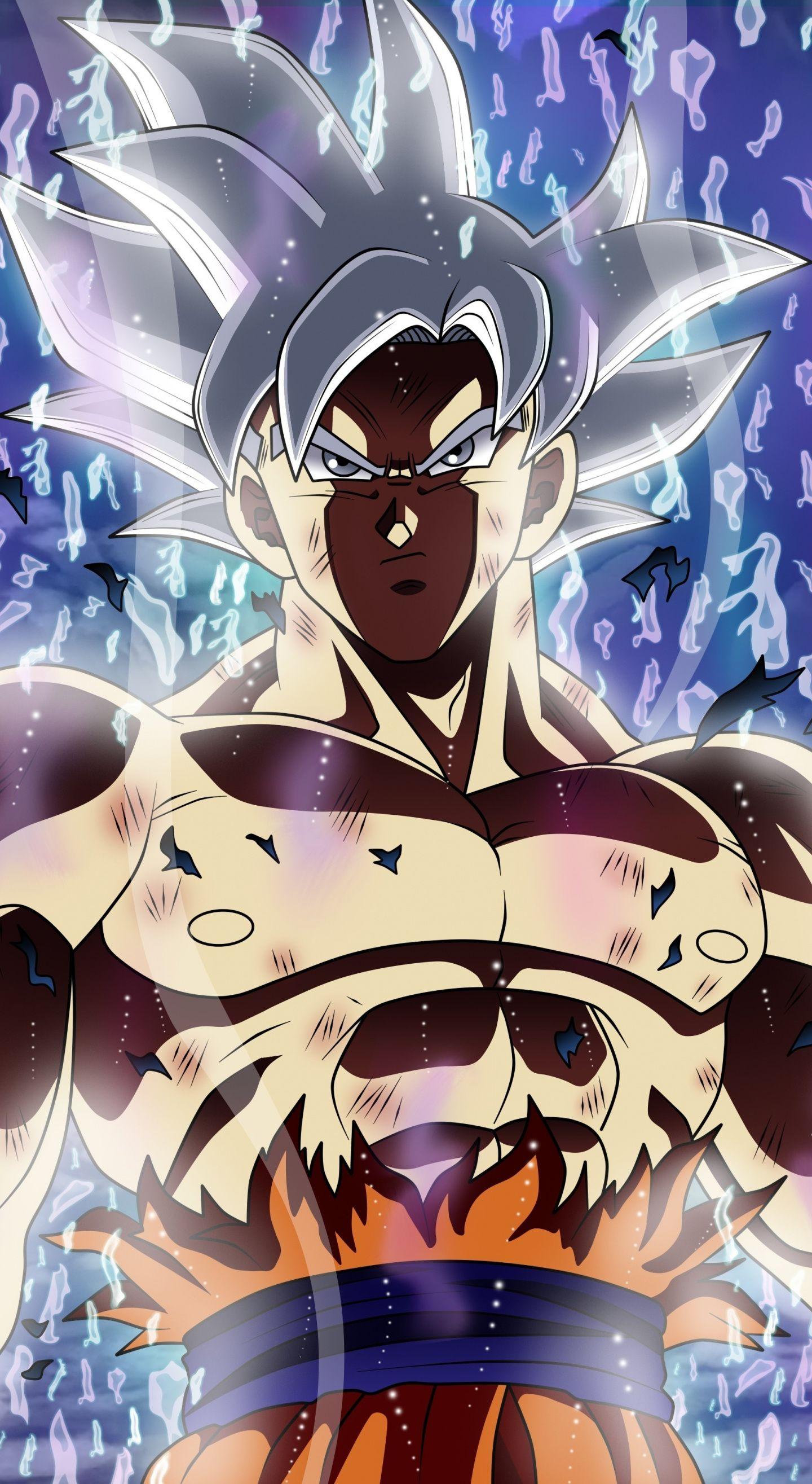 1440x2630 Download 1440x2630 wallpaper ultra power, white hair, dragon ball