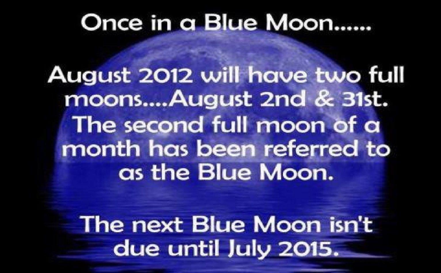 Once blue. Once in a Blue Moon.