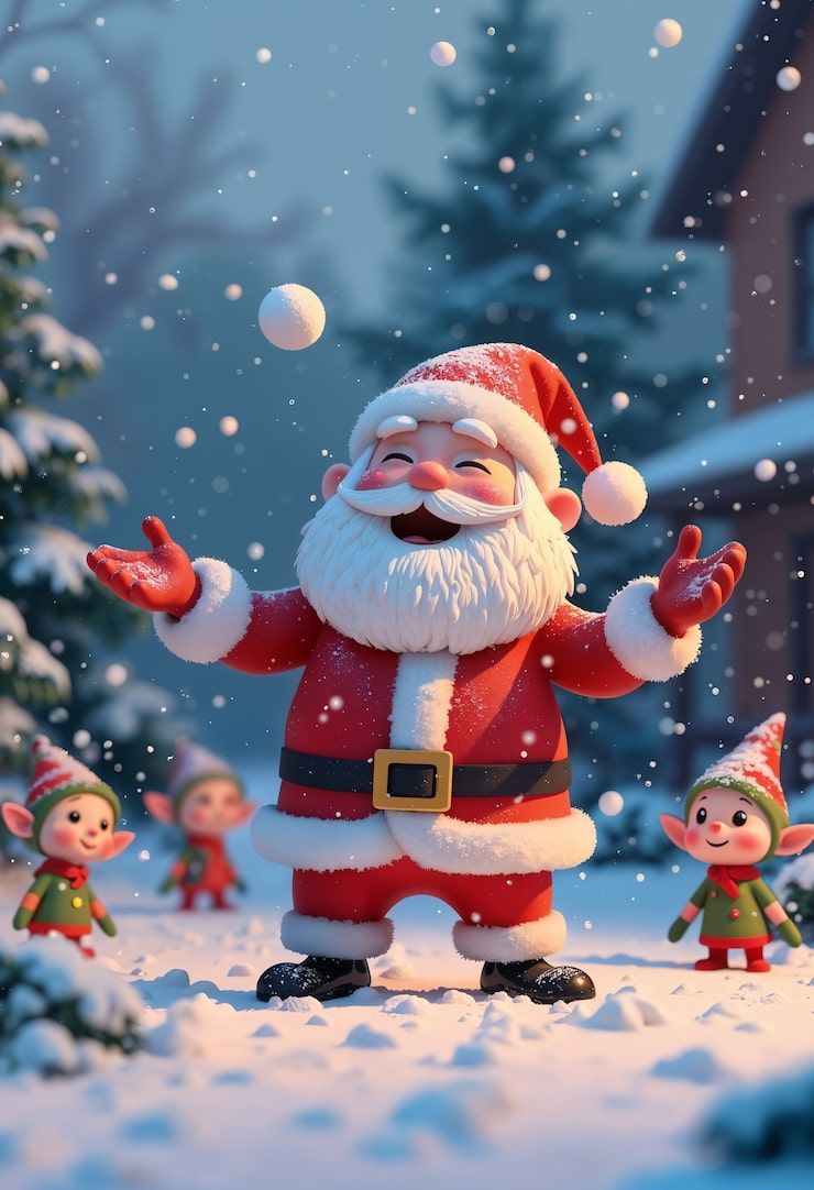 740x1082 Christmas santa wallpaper Image
