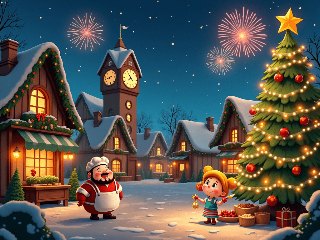 1024x768 Cartoon Christmas Wallpaper AI Designer