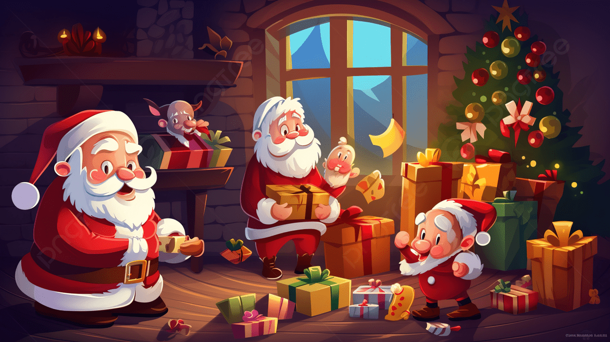 1200x673 Christmas Animation Wallpaper For Adults And Kids In A Bright House With Santa Claus, Christmas Cartoon Picture, Cartoon Powerpoint, Christmas Background Image And Wallpaper for Free Download