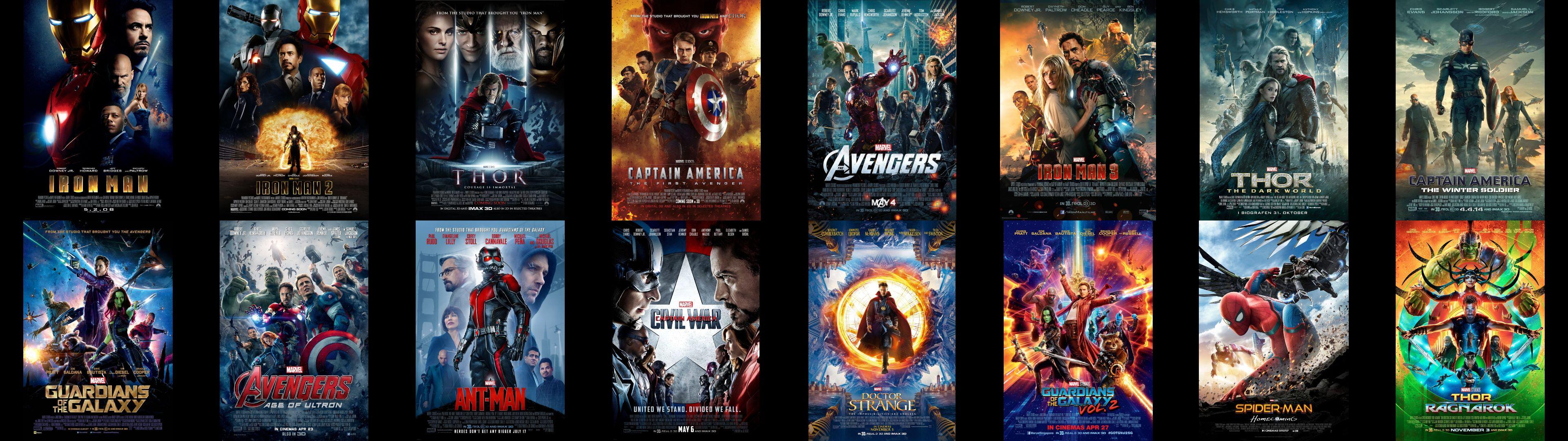 3840x1080 MCU Movie Posters Wallpaper