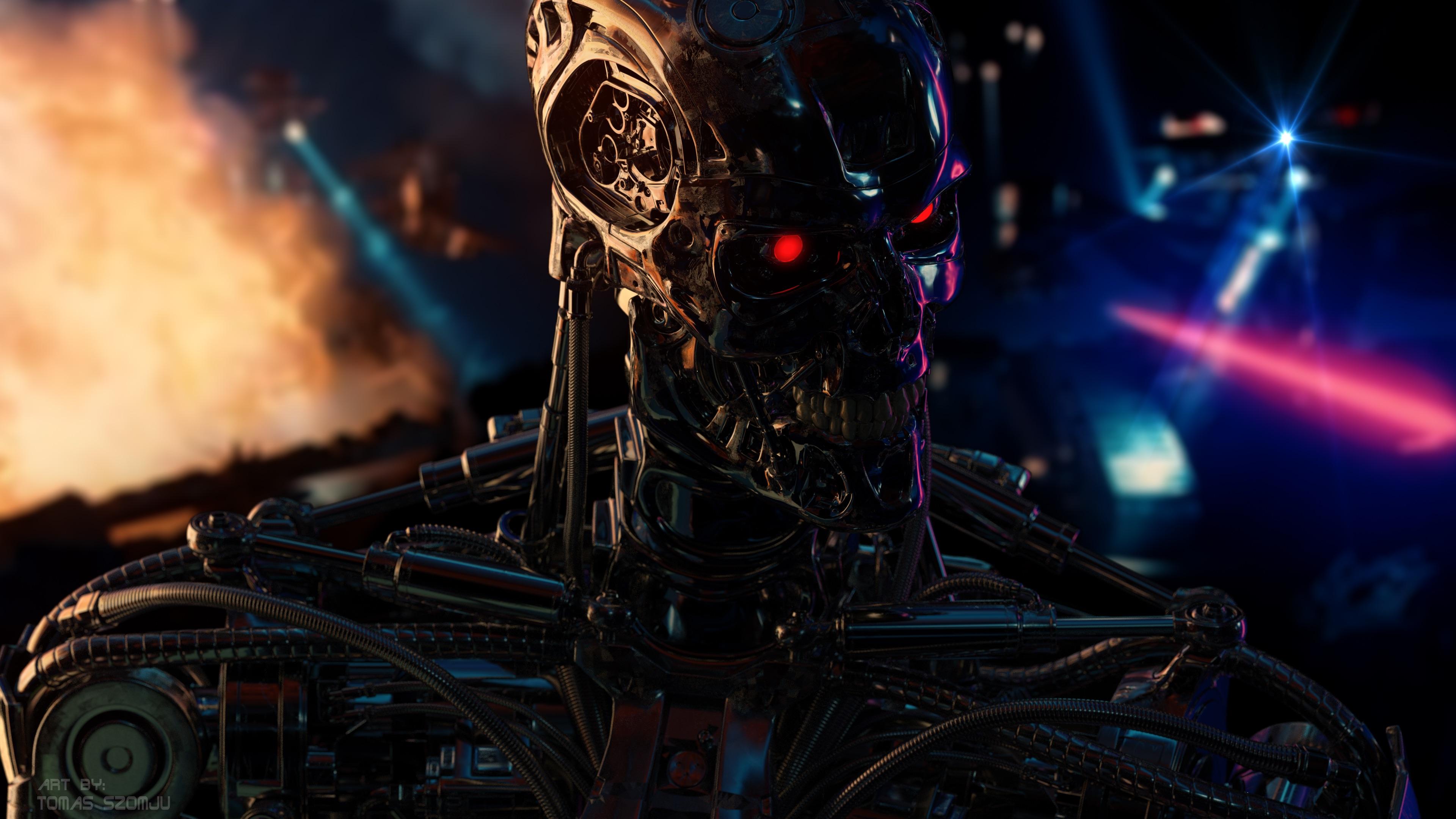 3840x2160 T 800 Future War Portrait Wallpaper